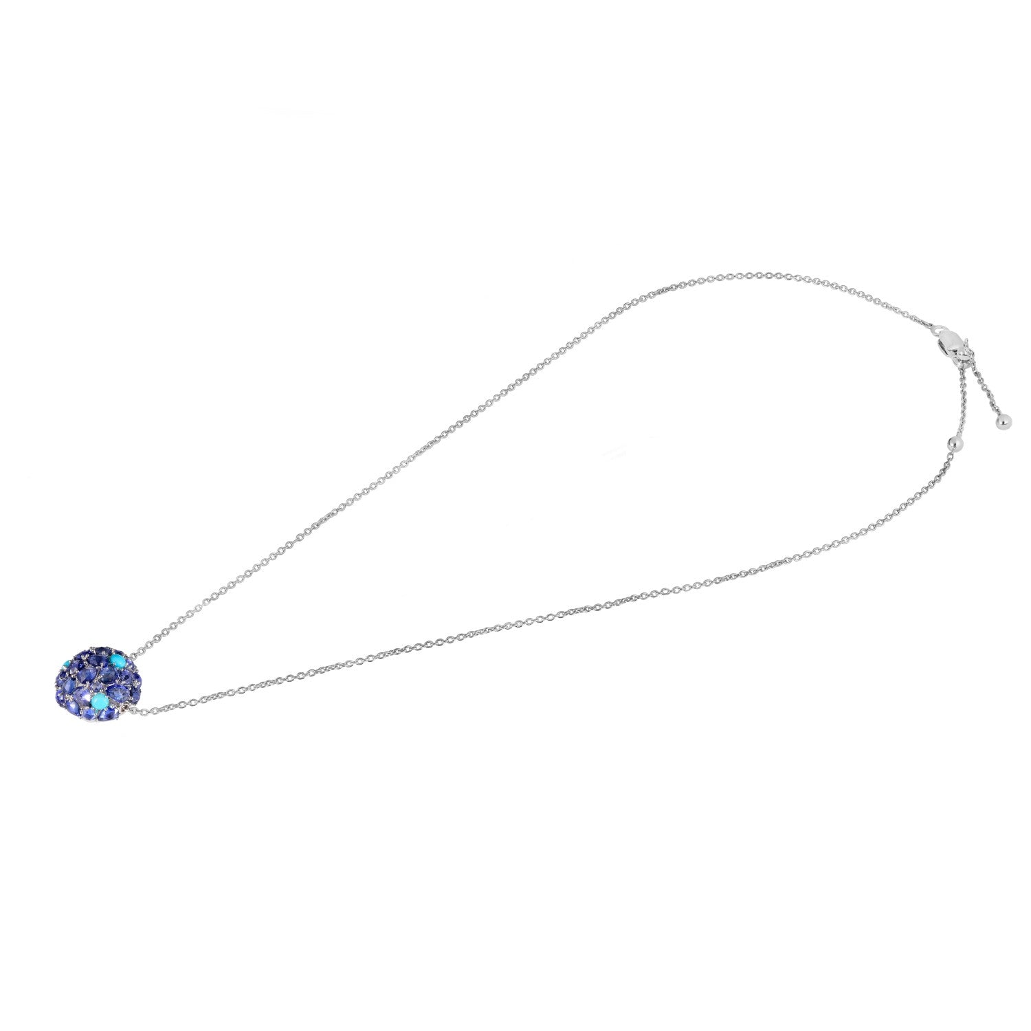 Jaipur Blue Sapphire and Turquoise Pendant