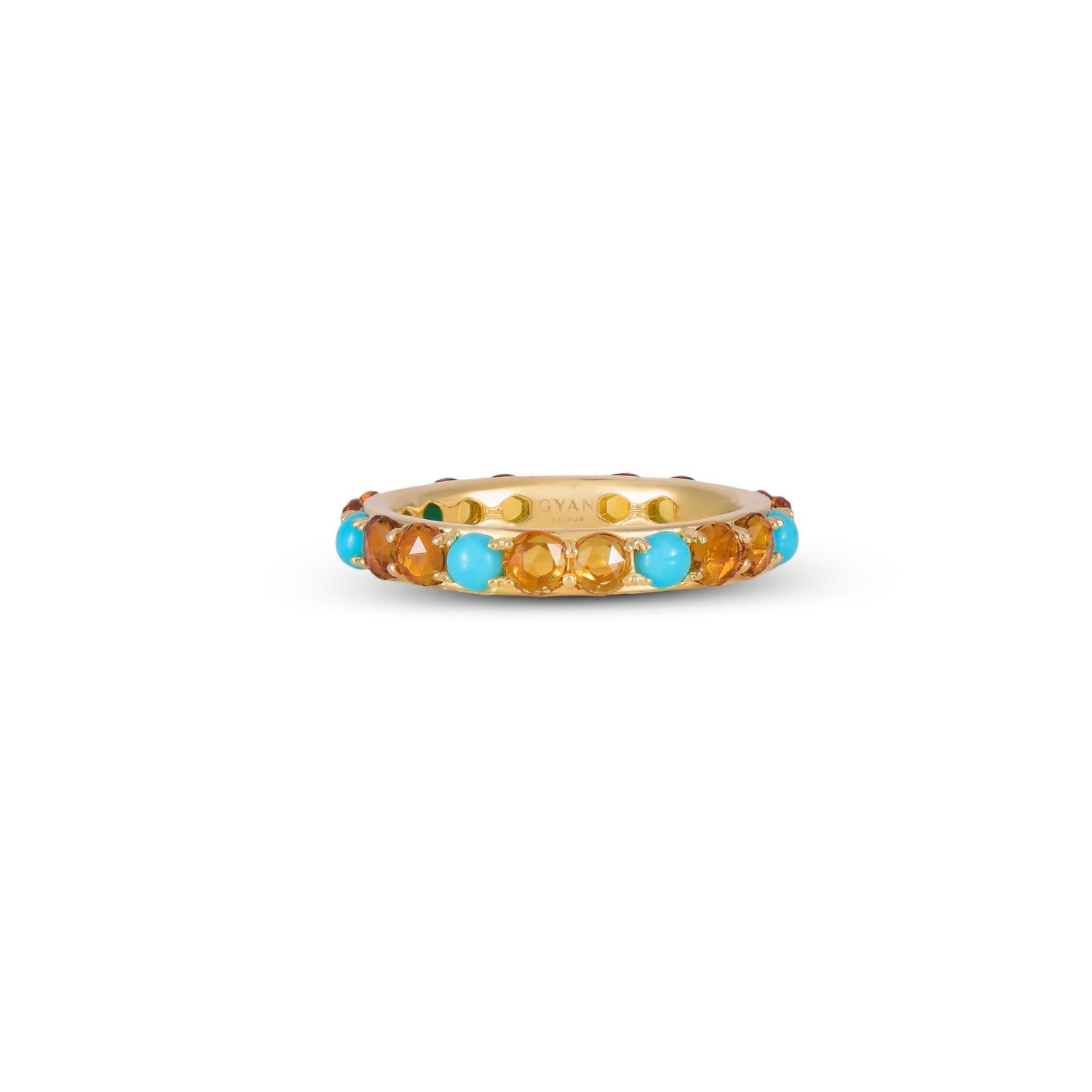 Jaipur Citrine and Turquoise Ring