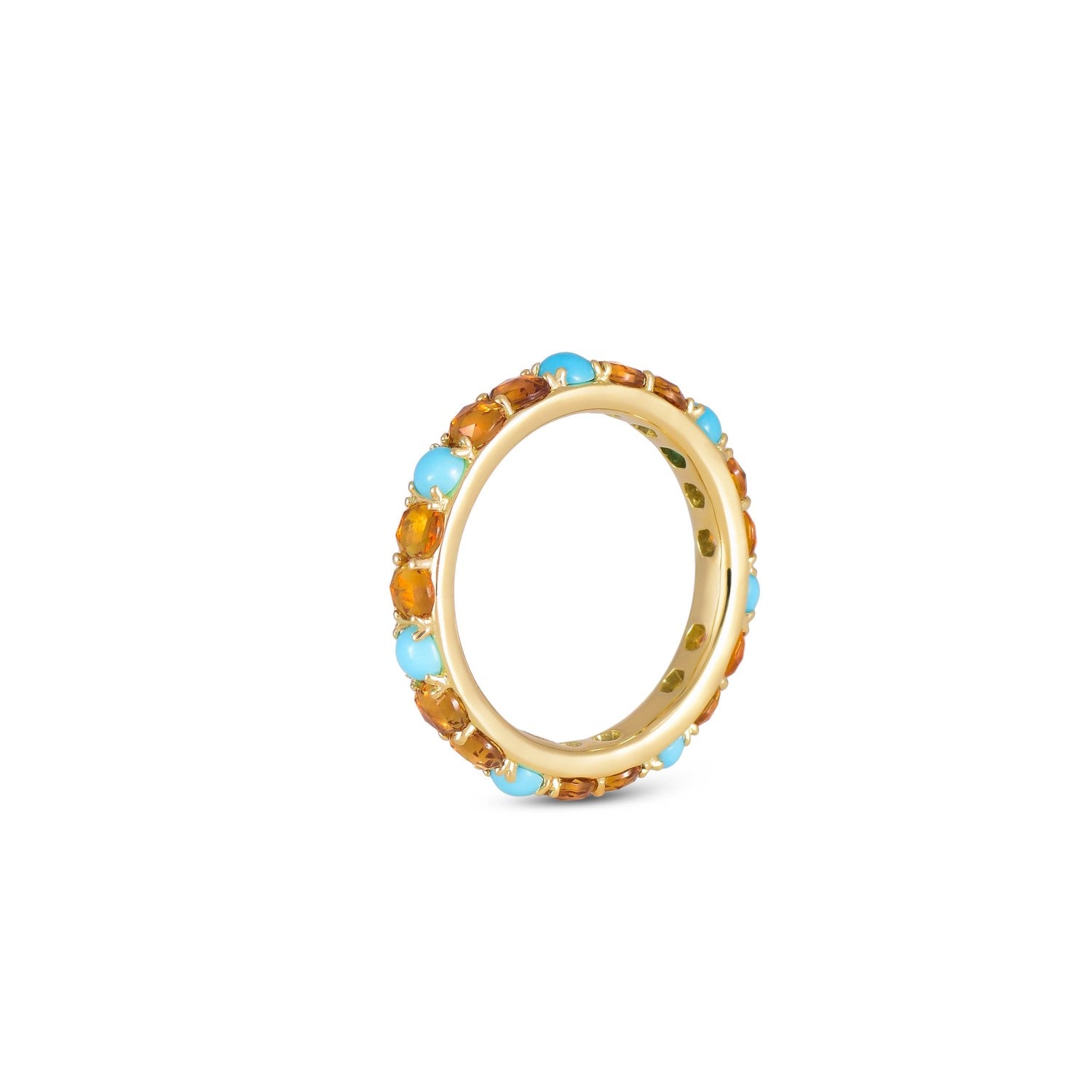 Jaipur Citrine and Turquoise Ring