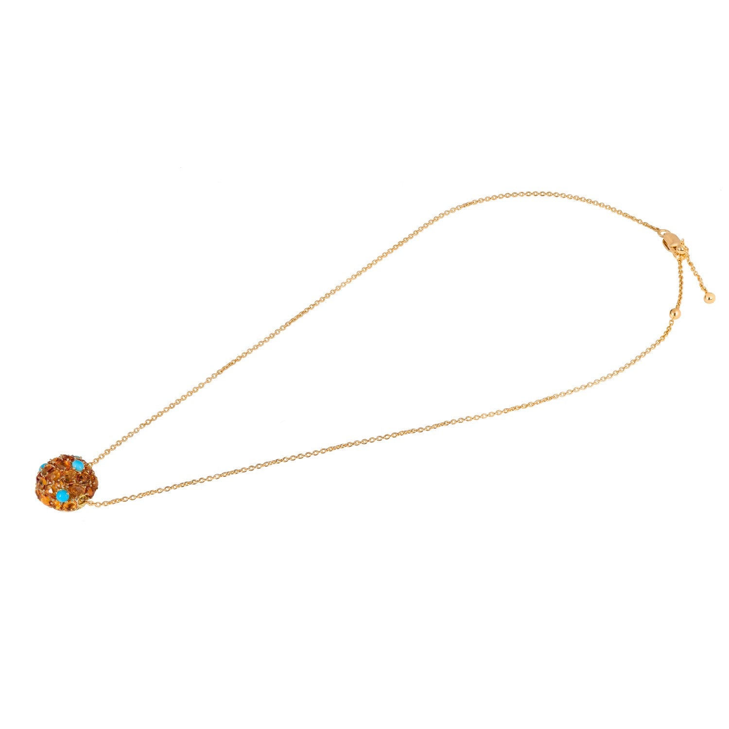 Jaipur Citrine and Turquoise Pendant