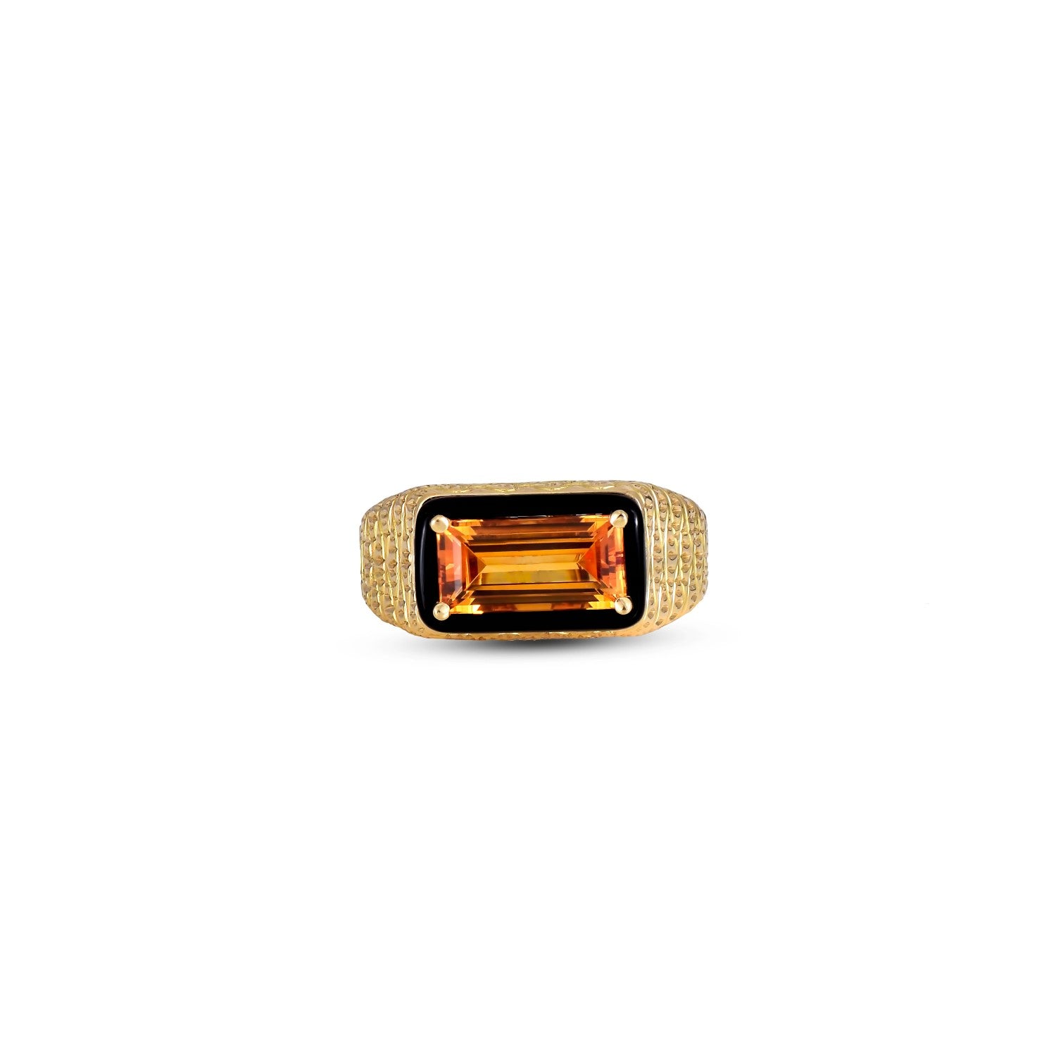 Aravali Citrine Baguette Ring