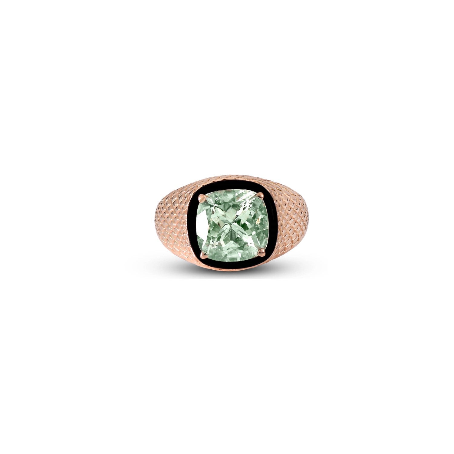 Aravali Green Amethyst Cushion Ring