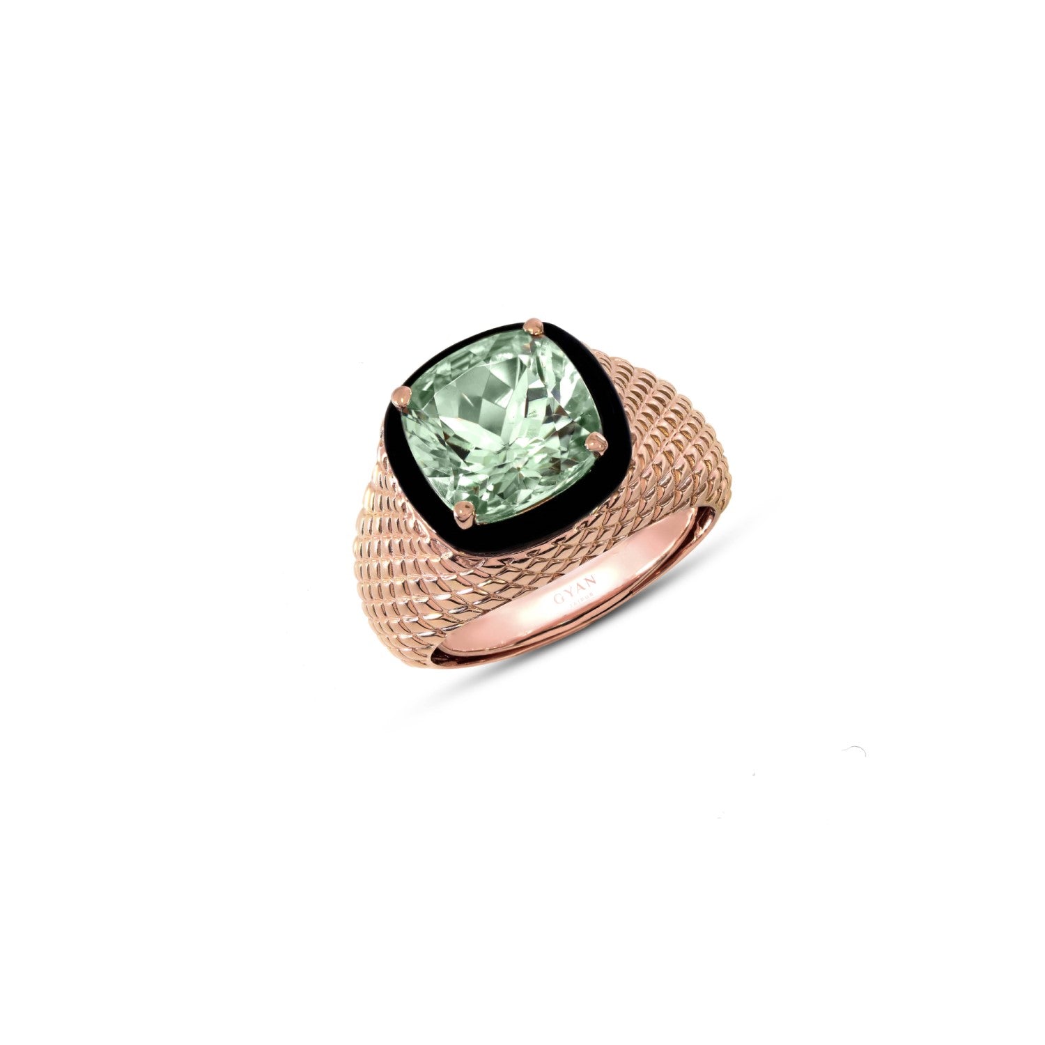 Aravali Green Amethyst Cushion Ring
