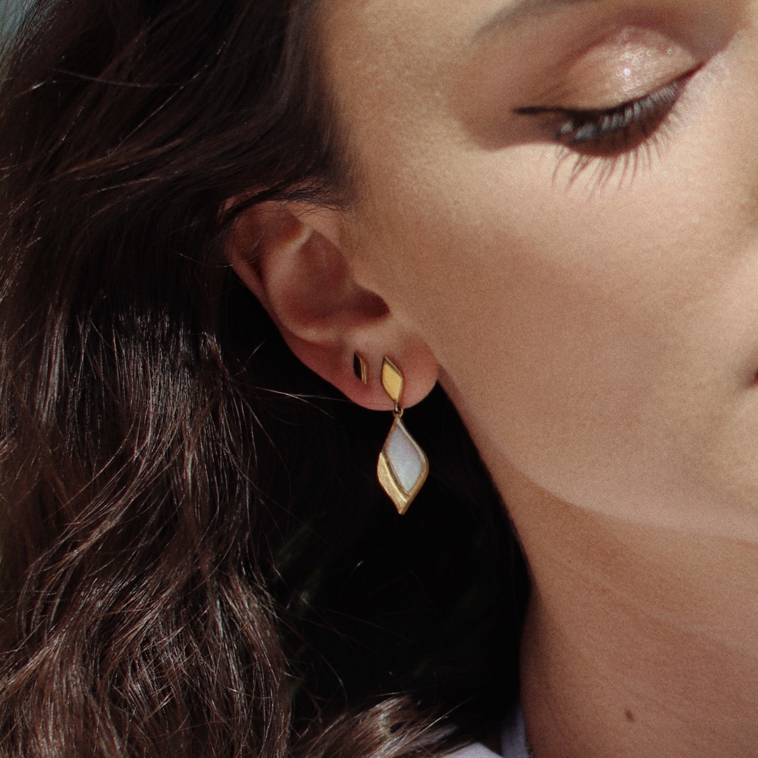 Clarity Gold Opal Earrings