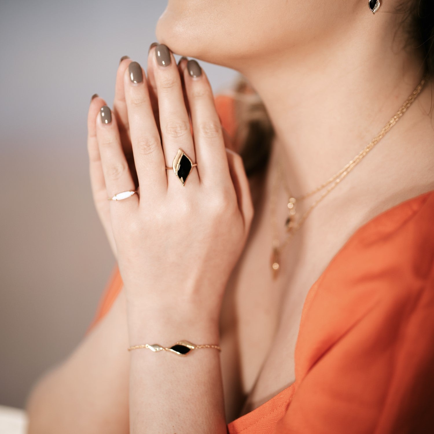 Strength Gold Onyx Bracelet