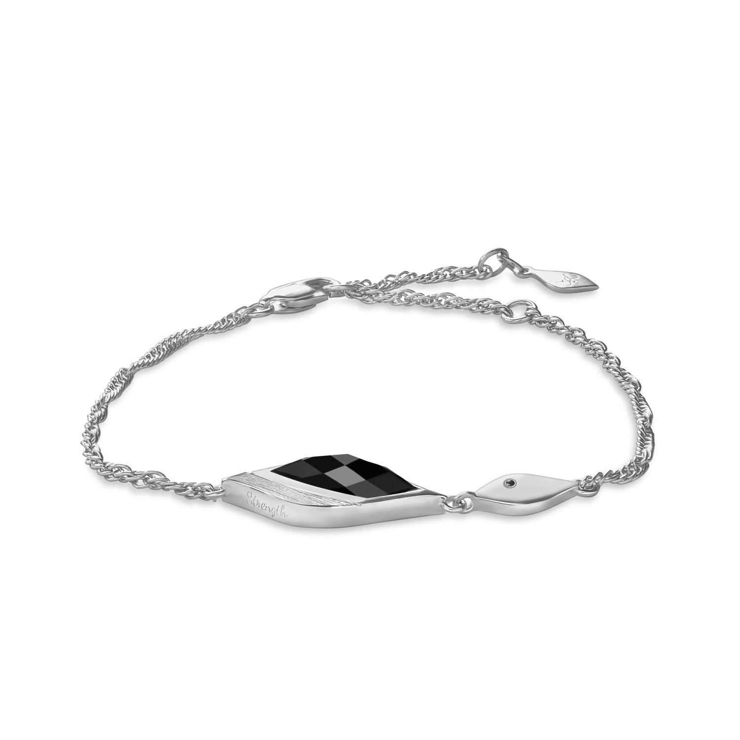 Strength Silver Onyx Bracelet