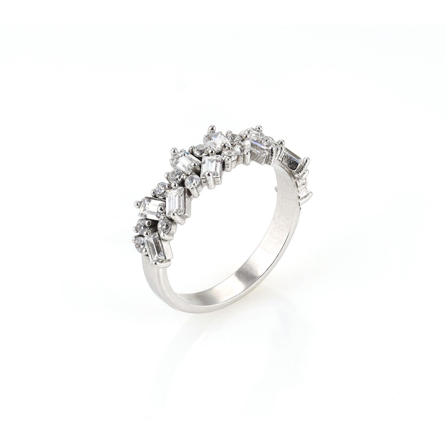 White Gold Jagged Eternity Ring