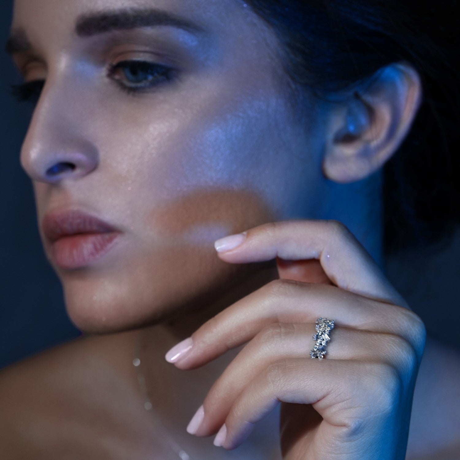 White Gold Jagged Eternity Ring