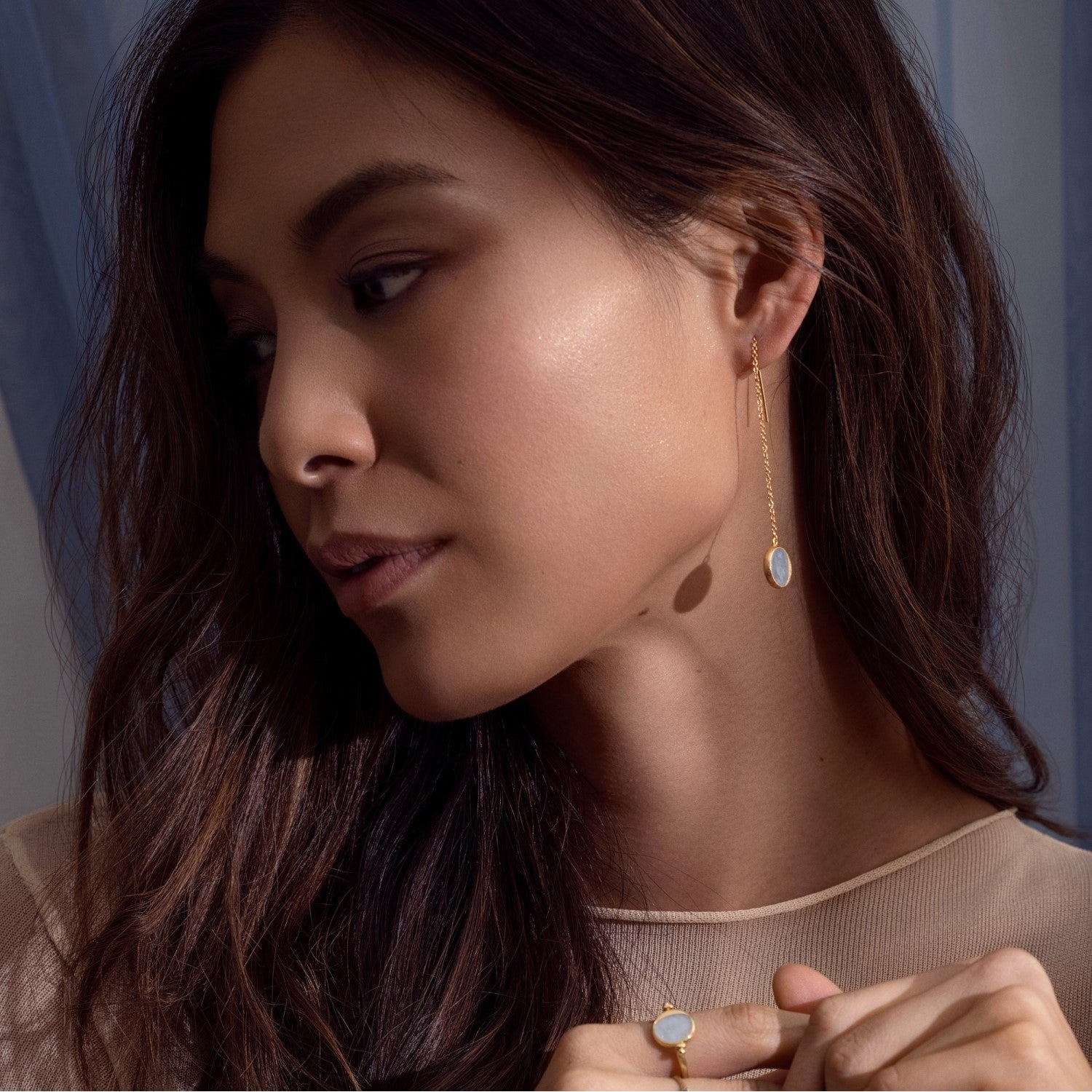 LUNA Chain Pendant Earrings