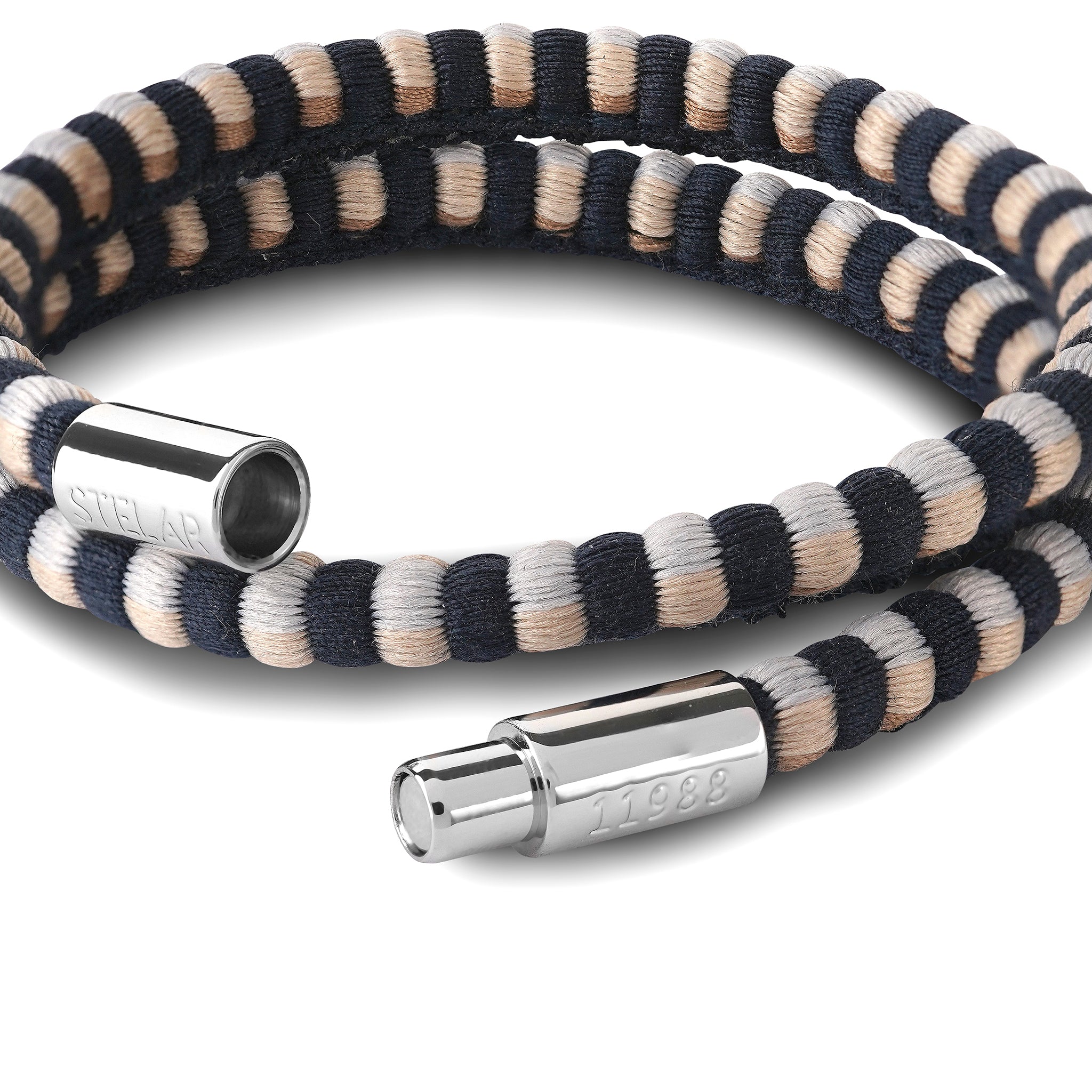 Teman Double Woven Jacquard Bracelet - Liquorice STELAR La Maison Couture