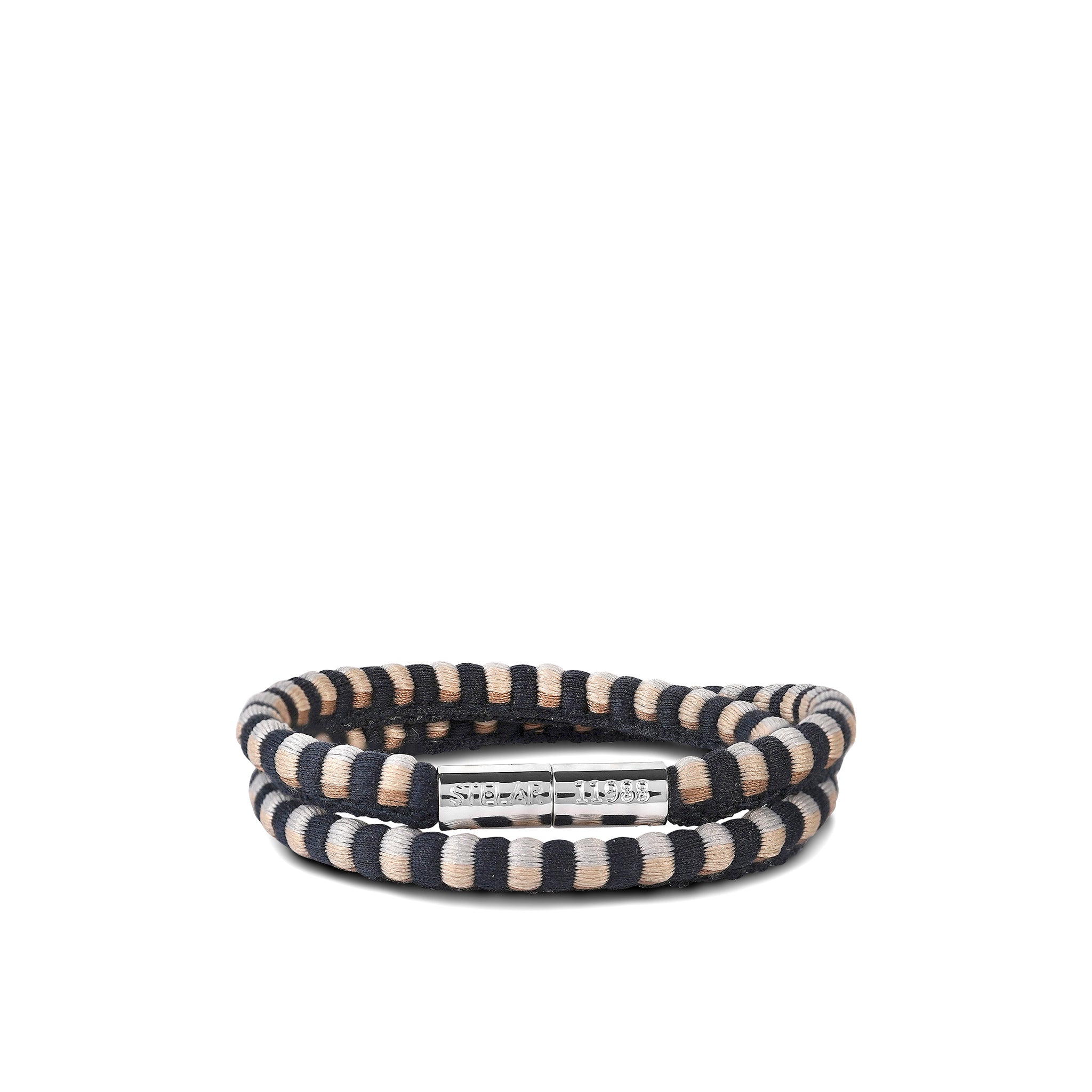 Teman Double Woven Jacquard Bracelet - Liquorice STELAR La Maison Couture