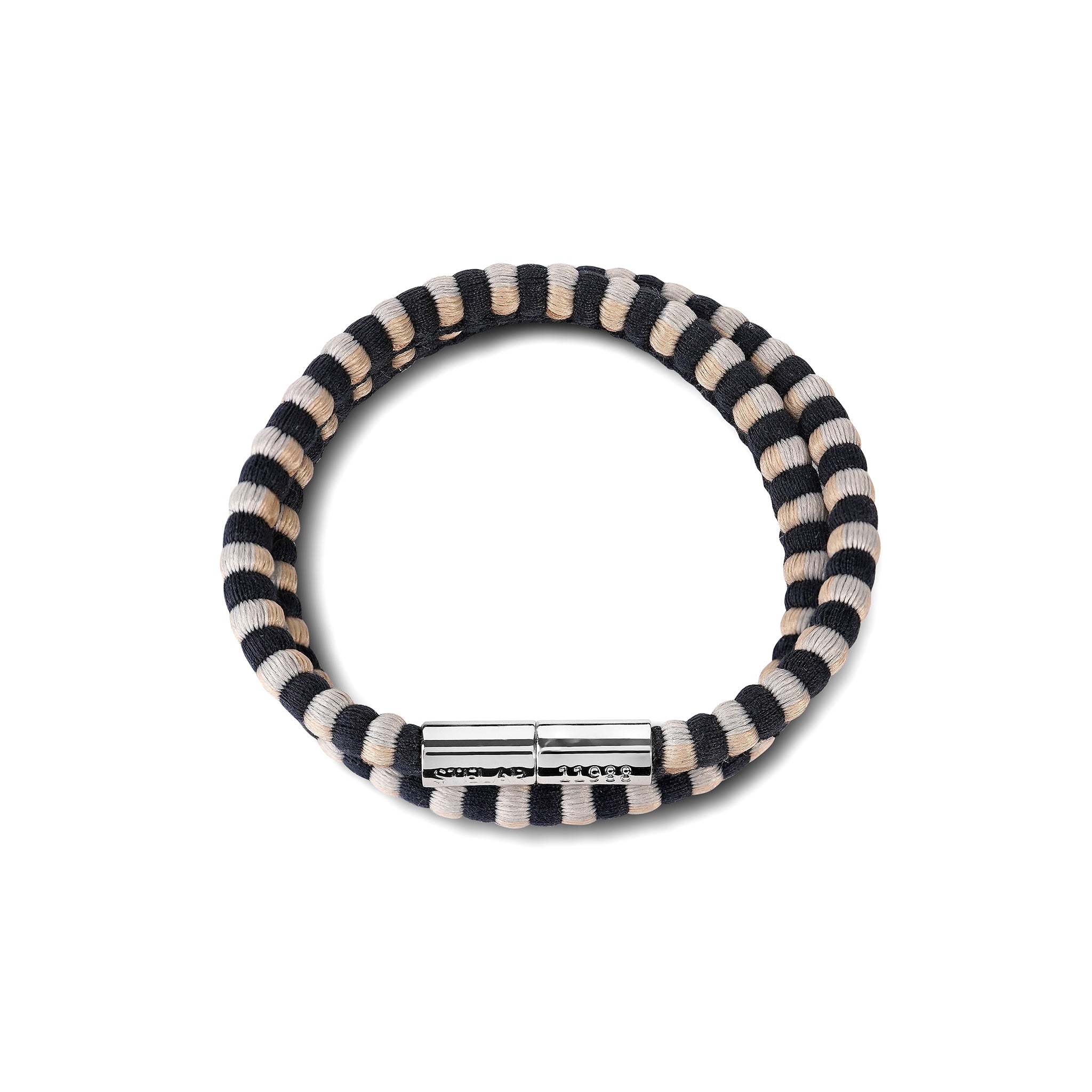 Teman Double Woven Jacquard Bracelet - Liquorice STELAR La Maison Couture