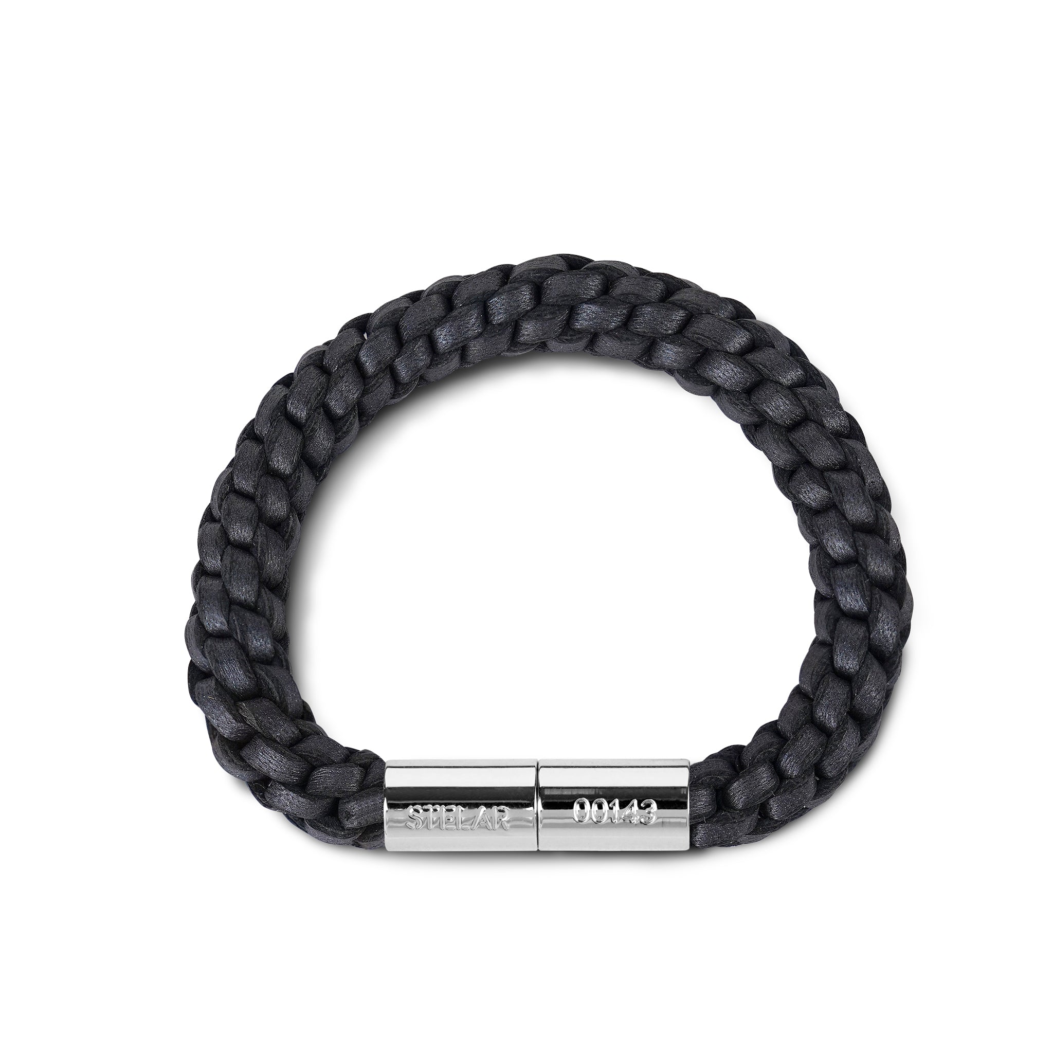 Teman Mid Woven Leather Bracelet - Anthracite STELAR La Maison Couture