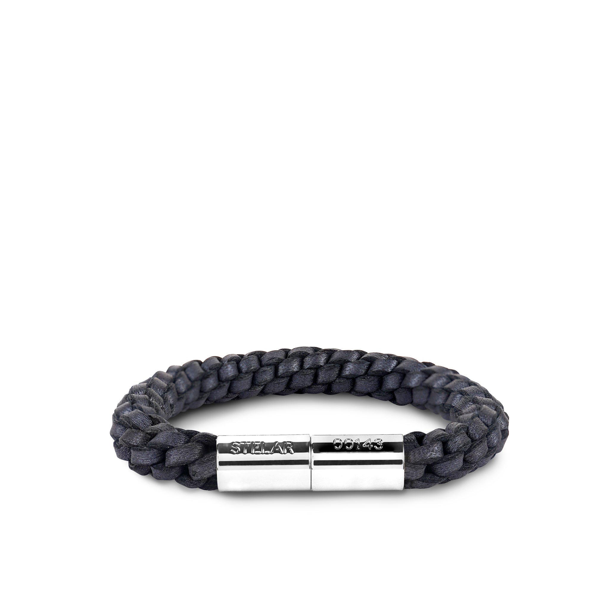 Teman Mid Woven Leather Bracelet - Anthracite STELAR La Maison Couture