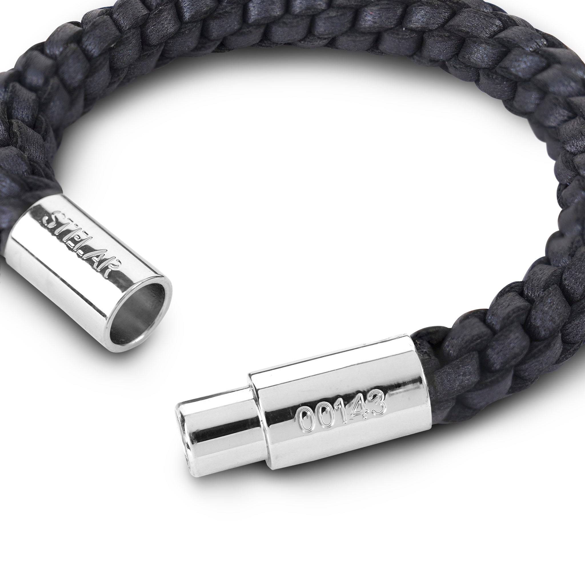 Teman Mid Woven Leather Bracelet - Anthracite STELAR La Maison Couture