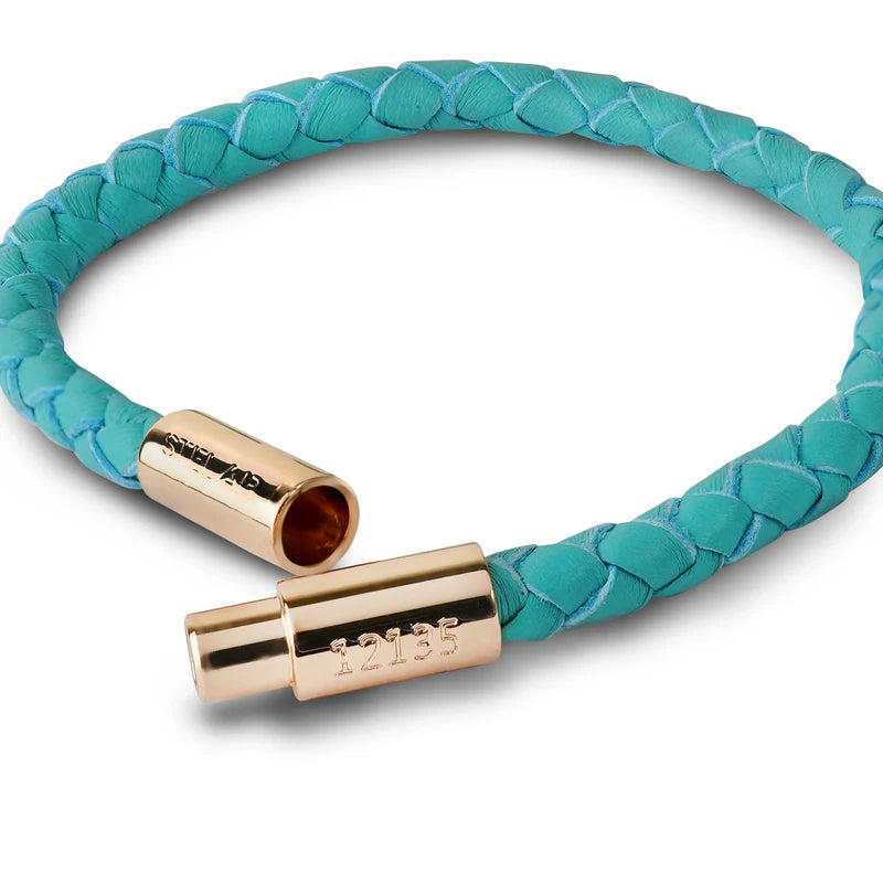 Teman Slim Woven Jacquard Bracelet - Aquamarine