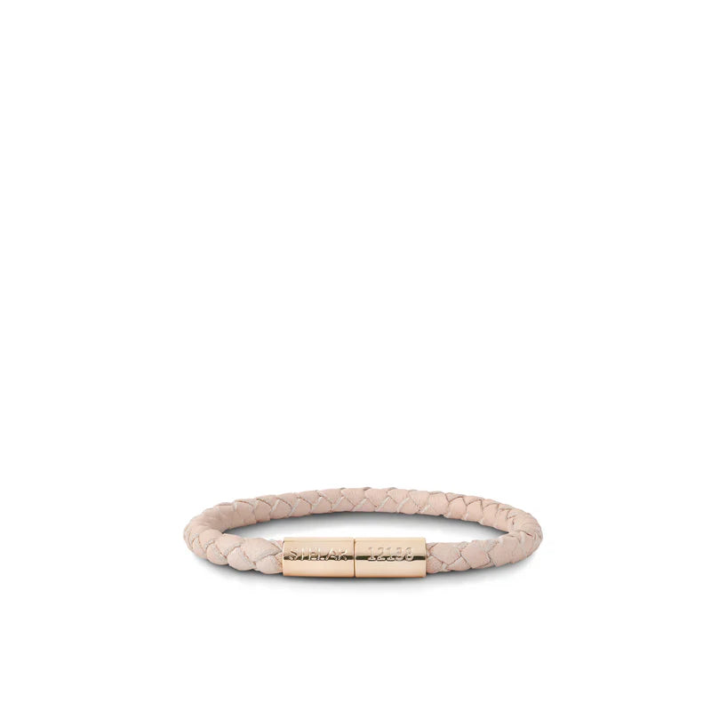 Teman Slim Woven Jacquard Bracelet - Limestone