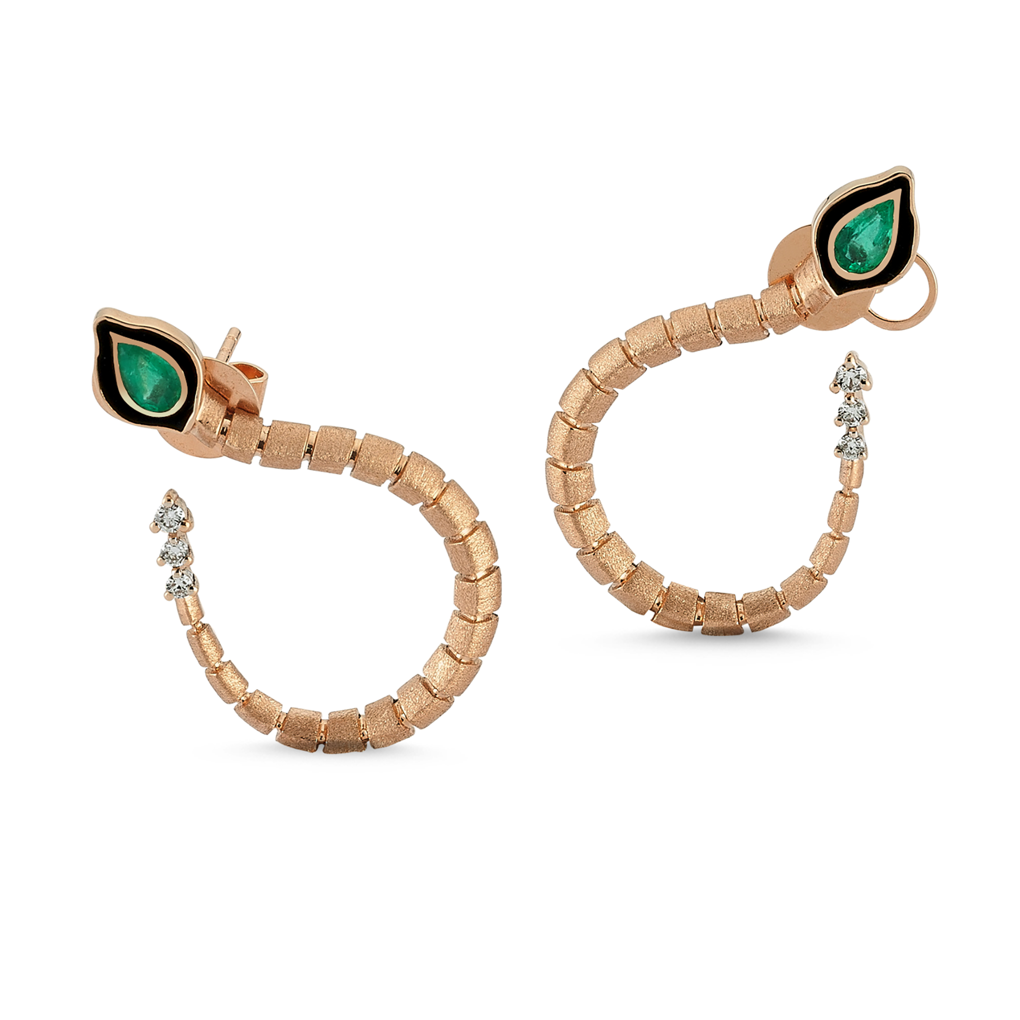 Baby Dragon Emerald Hoop Earrings Selda Jewellery La Maison Couture