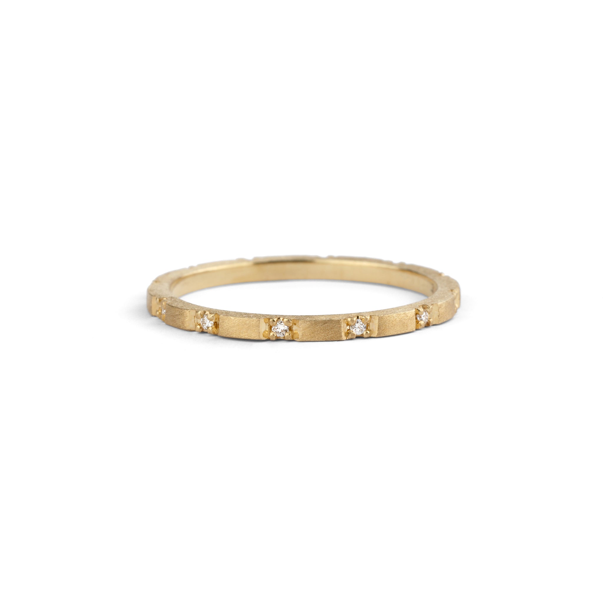 Natural Diamond Duodecimal Square Band - Textured Shimell and Madden La Maison Couture