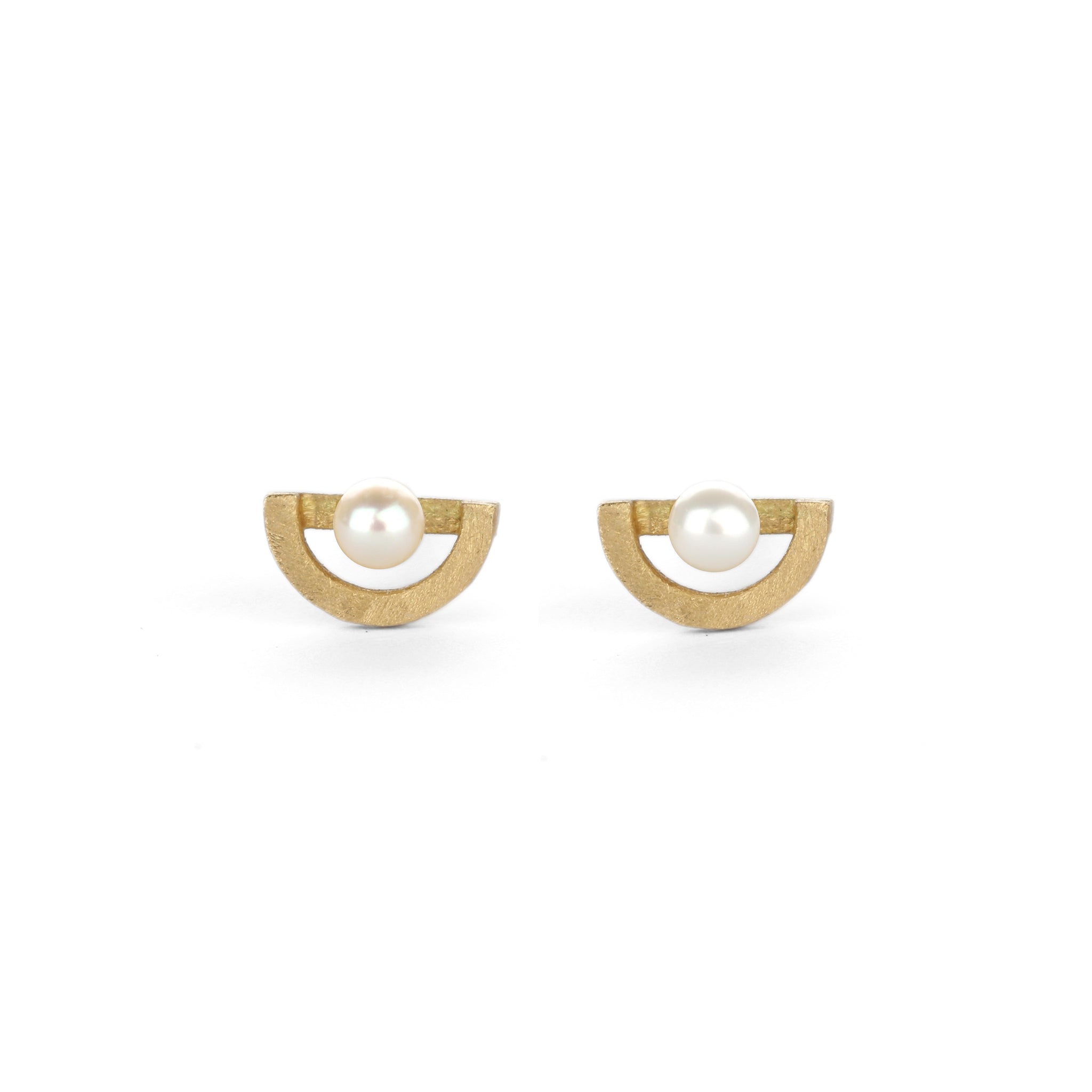 Pearl Mini Half Circle Earstuds Shimell and Madden La Maison Couture
