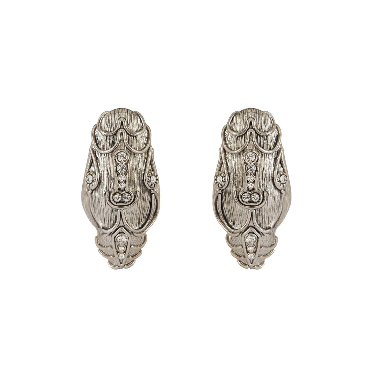 Silver Serpente Earrings - Clip Sonia Petroff Made in Italy La Maison Couture
