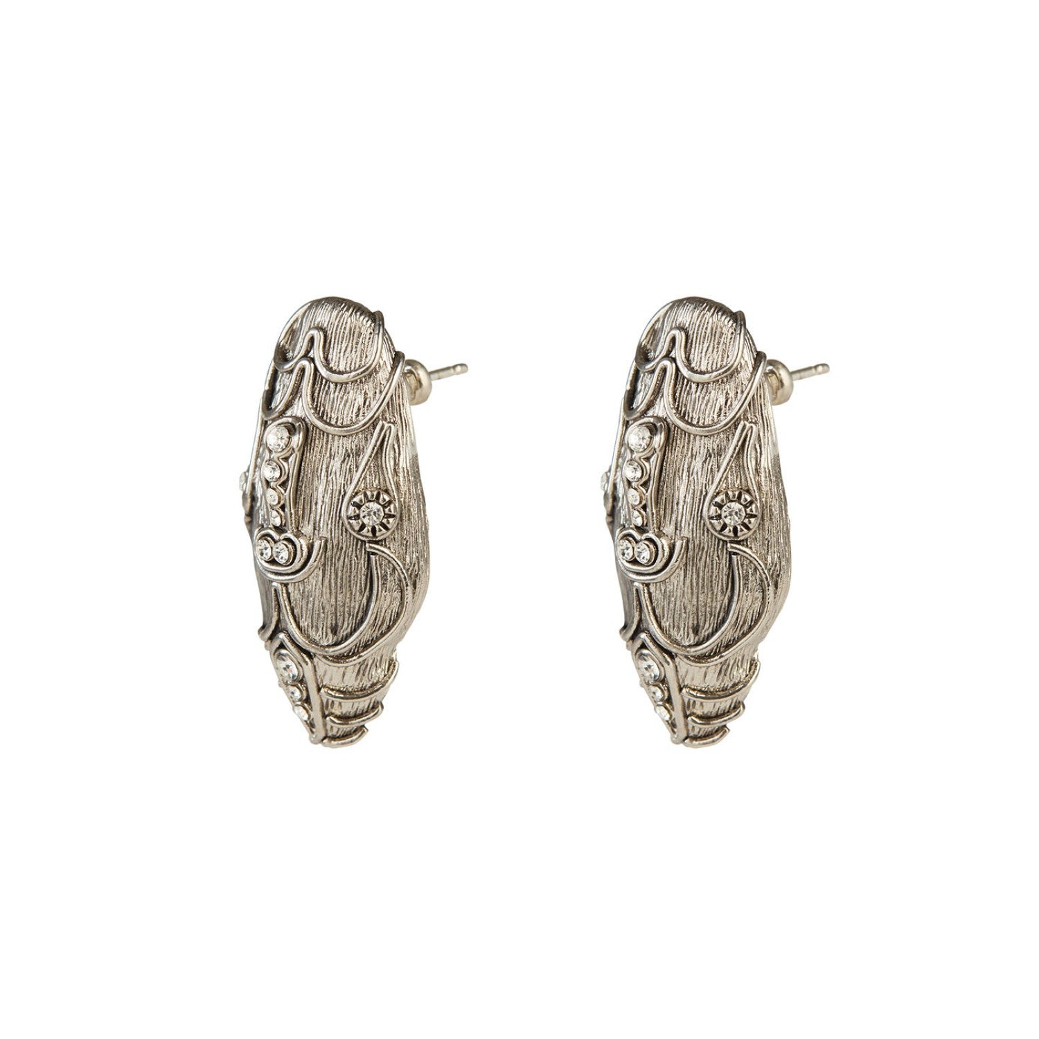 Silver Serpente Earrings - Pierced Sonia Petroff Made in Italy La Maison Couture
