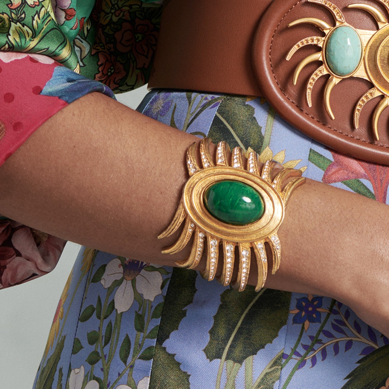 Sun Cuff Bracelet - Green