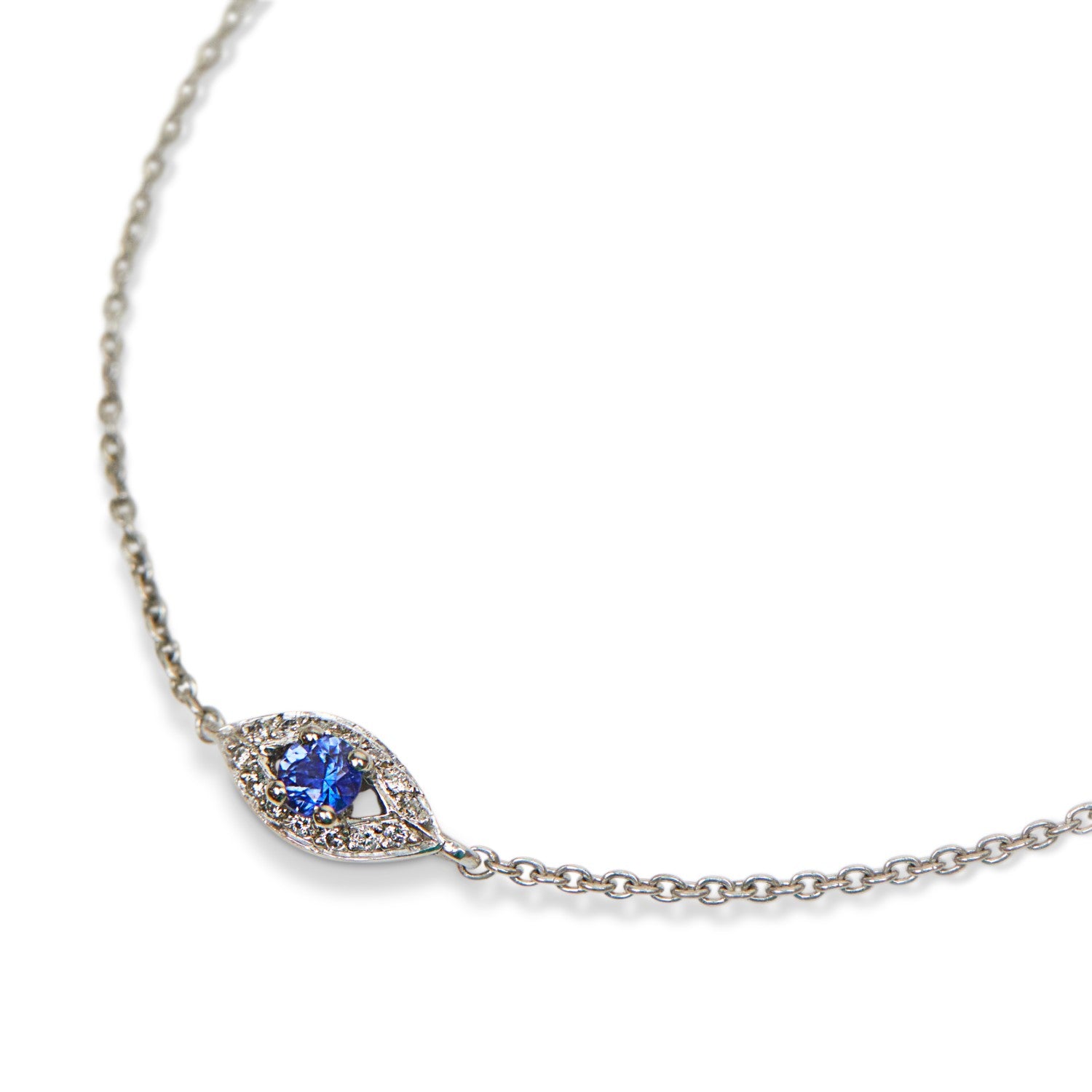 Evil Eye Bracelet with Blue Sapphire