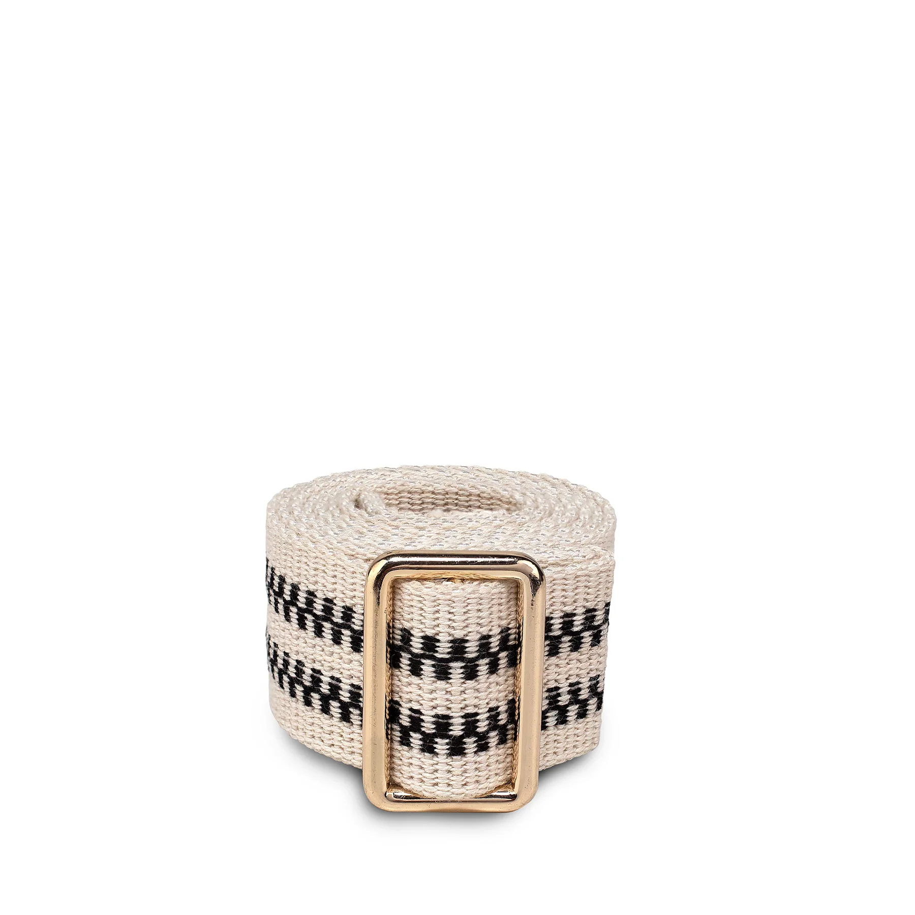 Sunda Jacquard Belt - Black and Cream