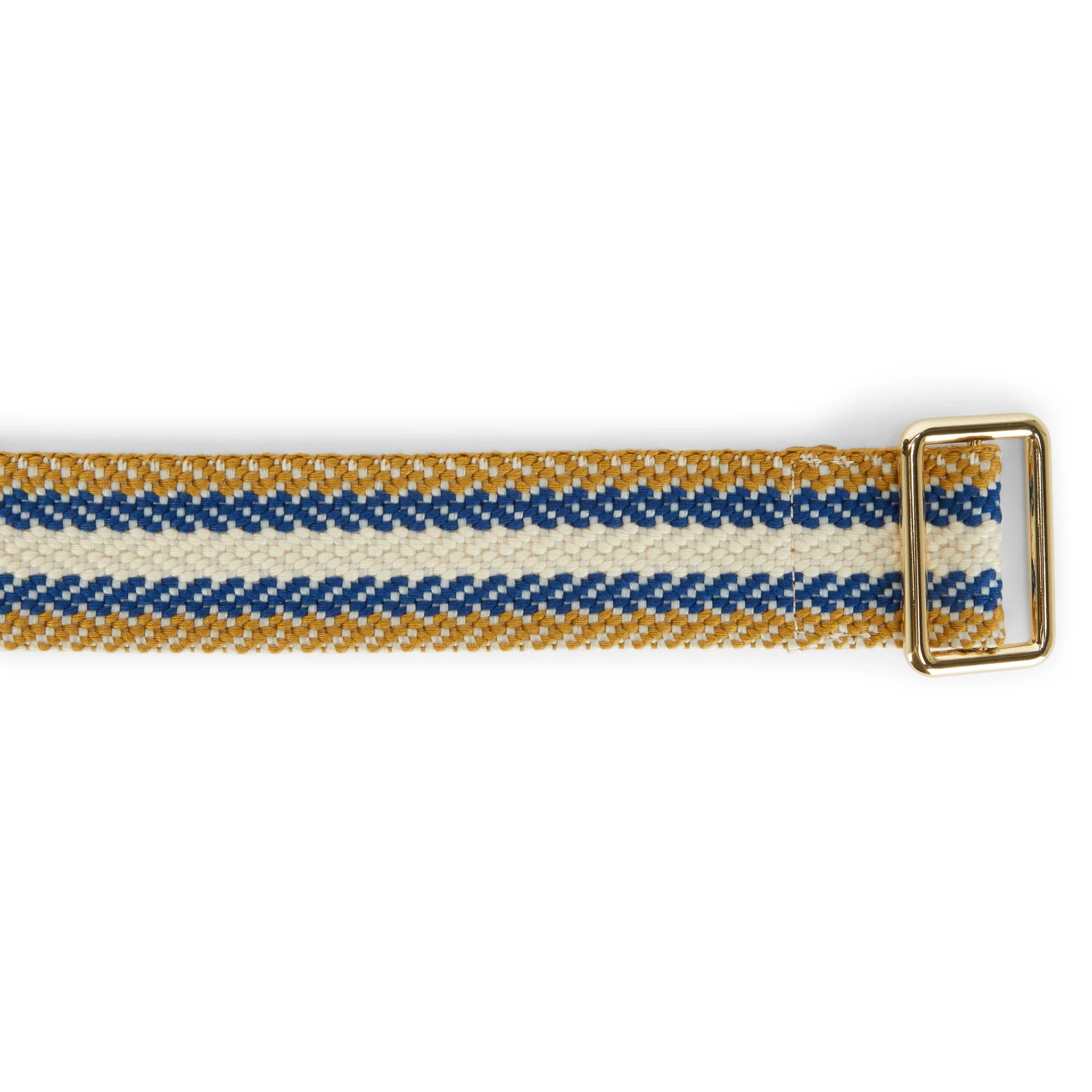 Sunda Jacquard Belt - Natural with Blue Stripe