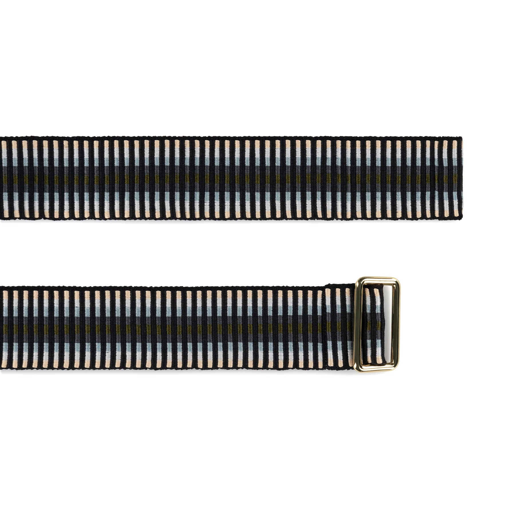 Sunda Jacquard Belt - Olive Stripe