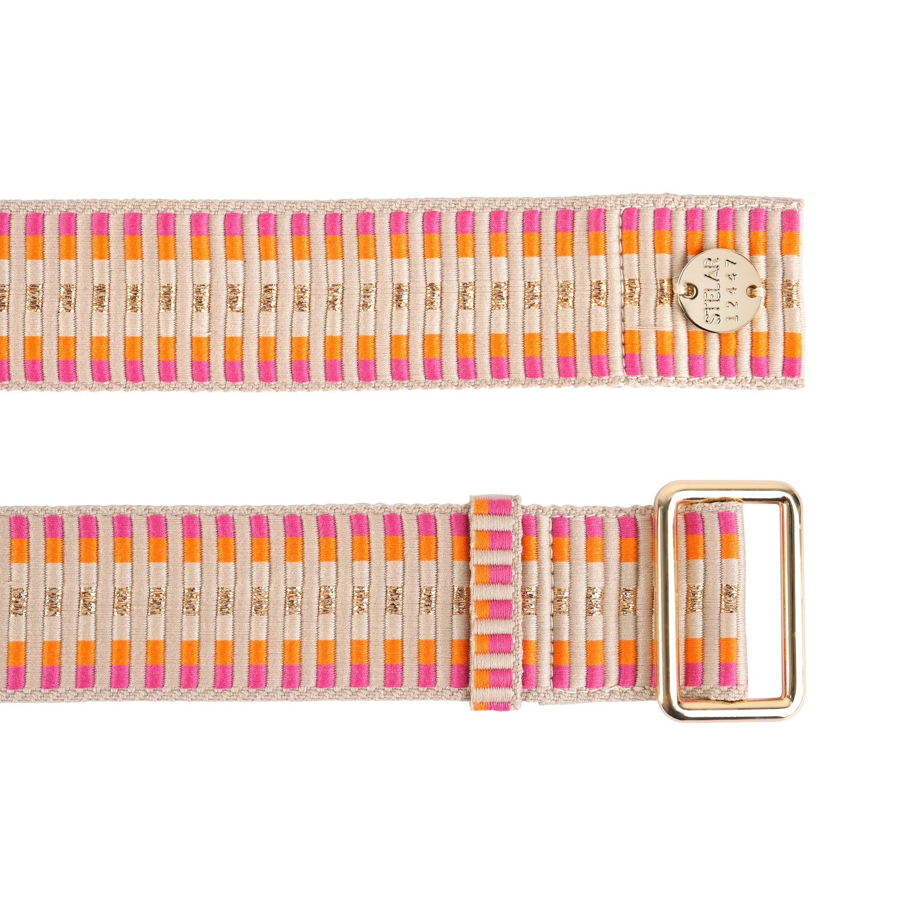 Sunda Jacquard Belt - Pomegranate Stripe