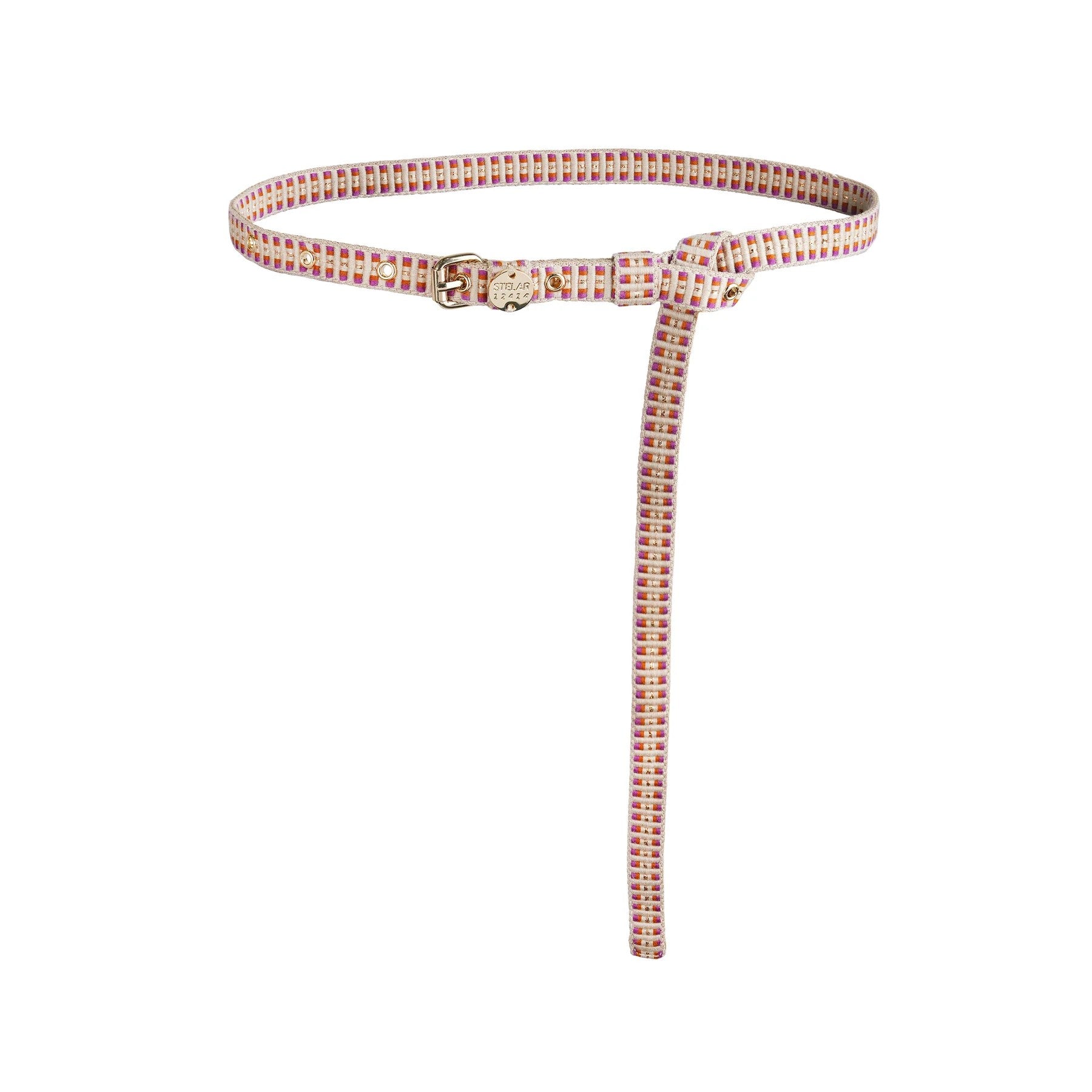 Sunda Slim Jaquard Belt - Rhodolite Stripe