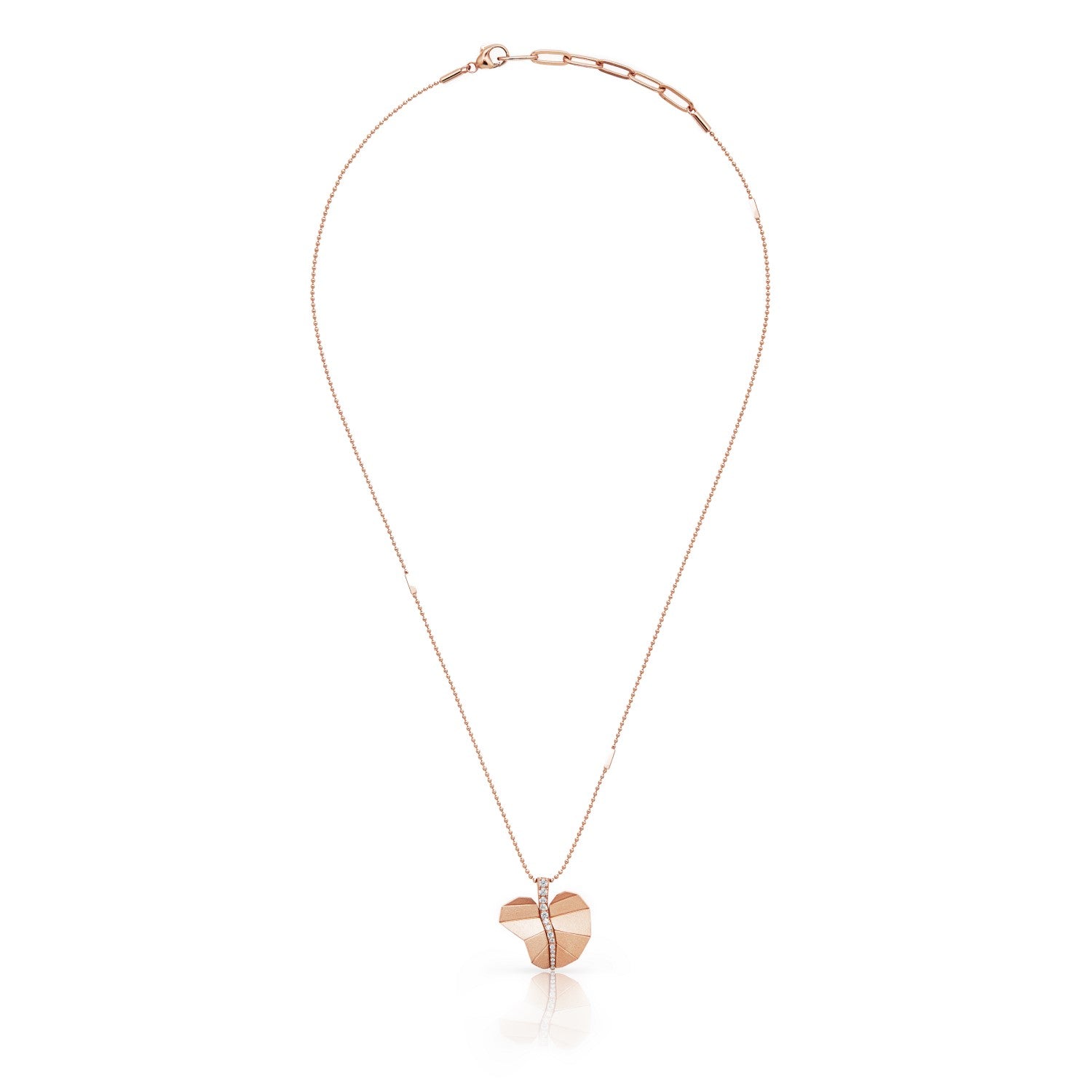 Busia Leaf Necklace - Rose Gold (Large)