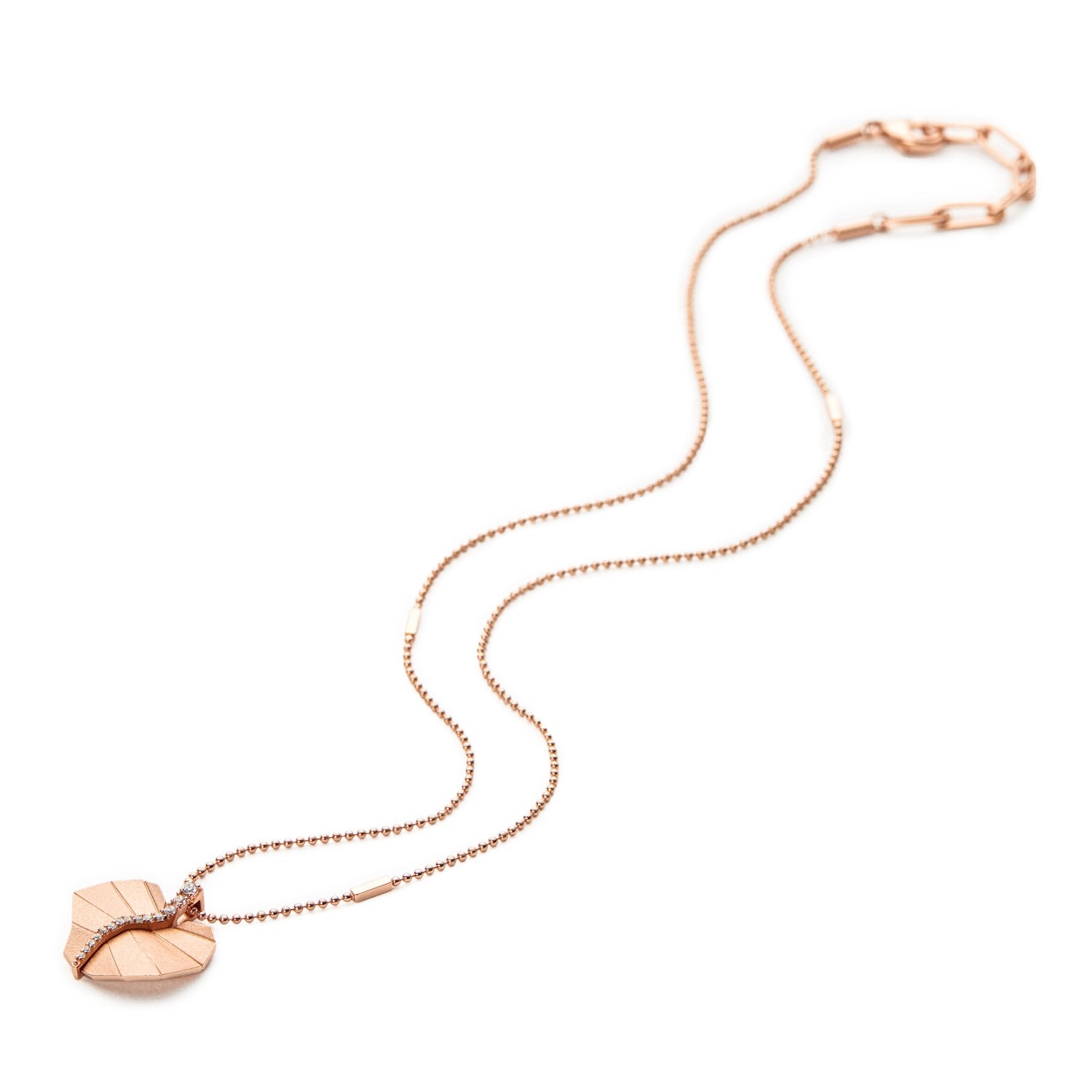 Busia Leaf Necklace - Rose Gold (Small)