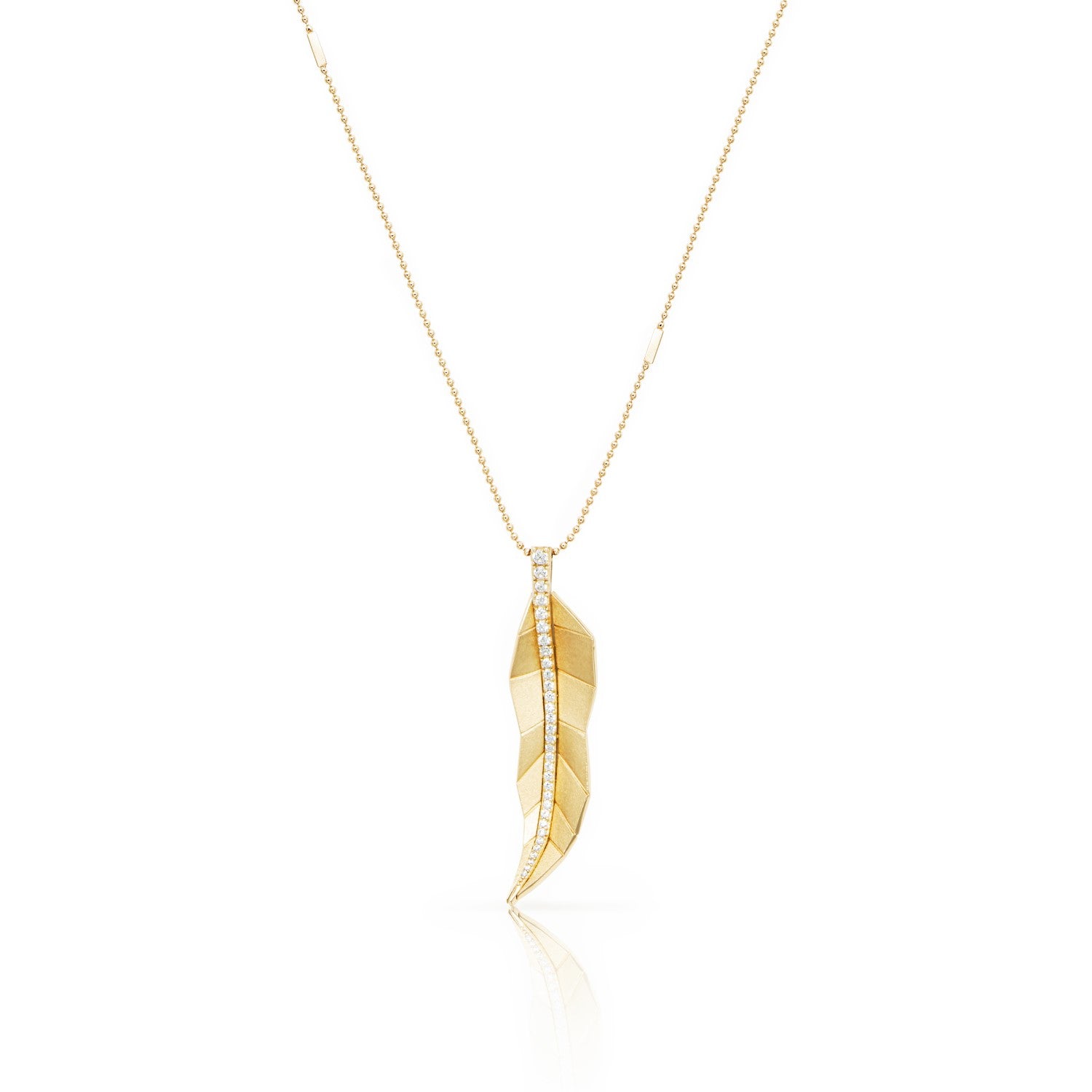 Busia Leaf Necklace - Yellow Gold