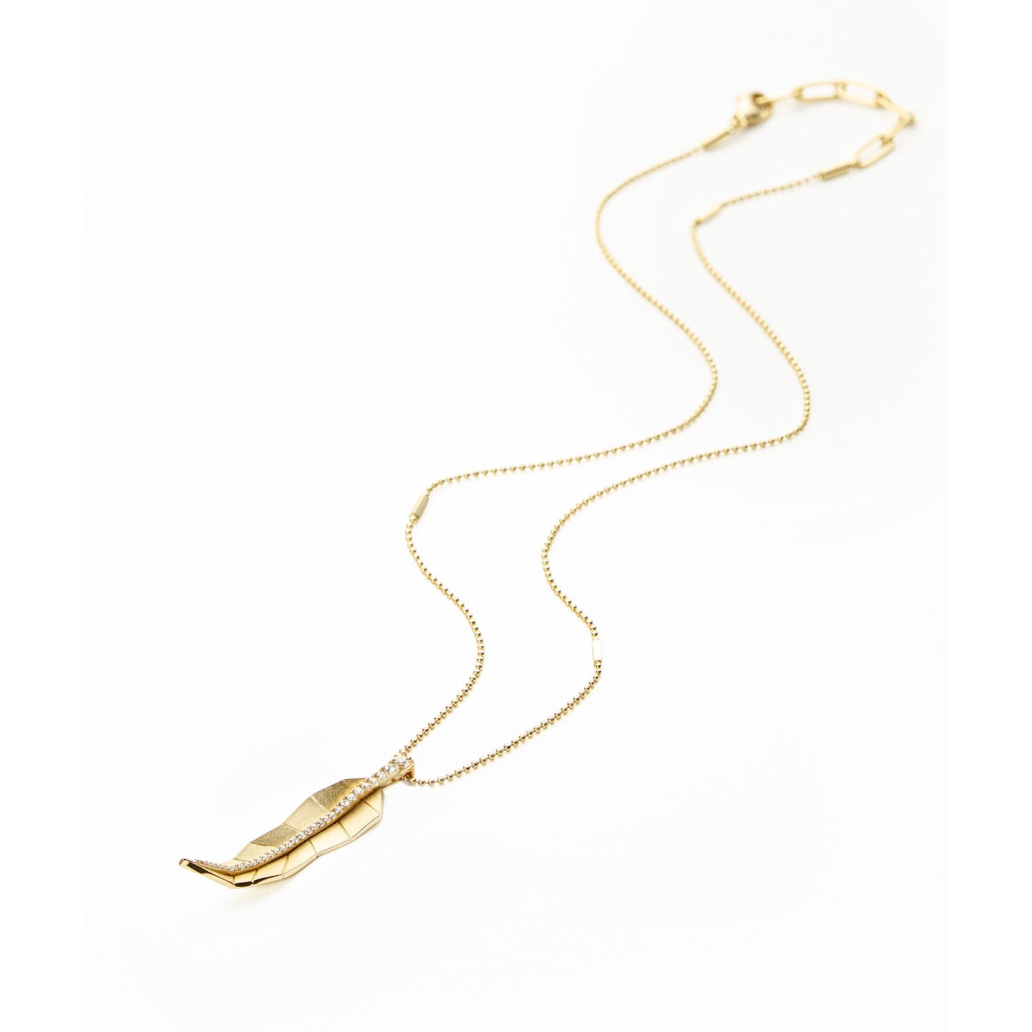 Busia Leaf Necklace - Yellow Gold