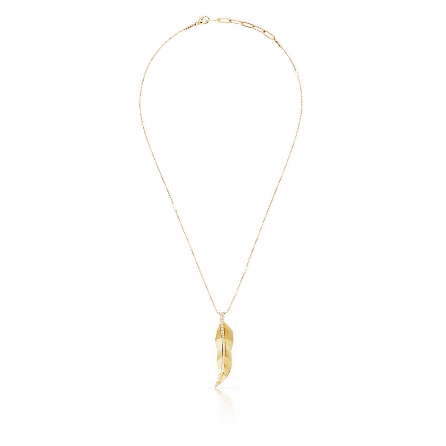 Busia Leaf Necklace - Yellow Gold