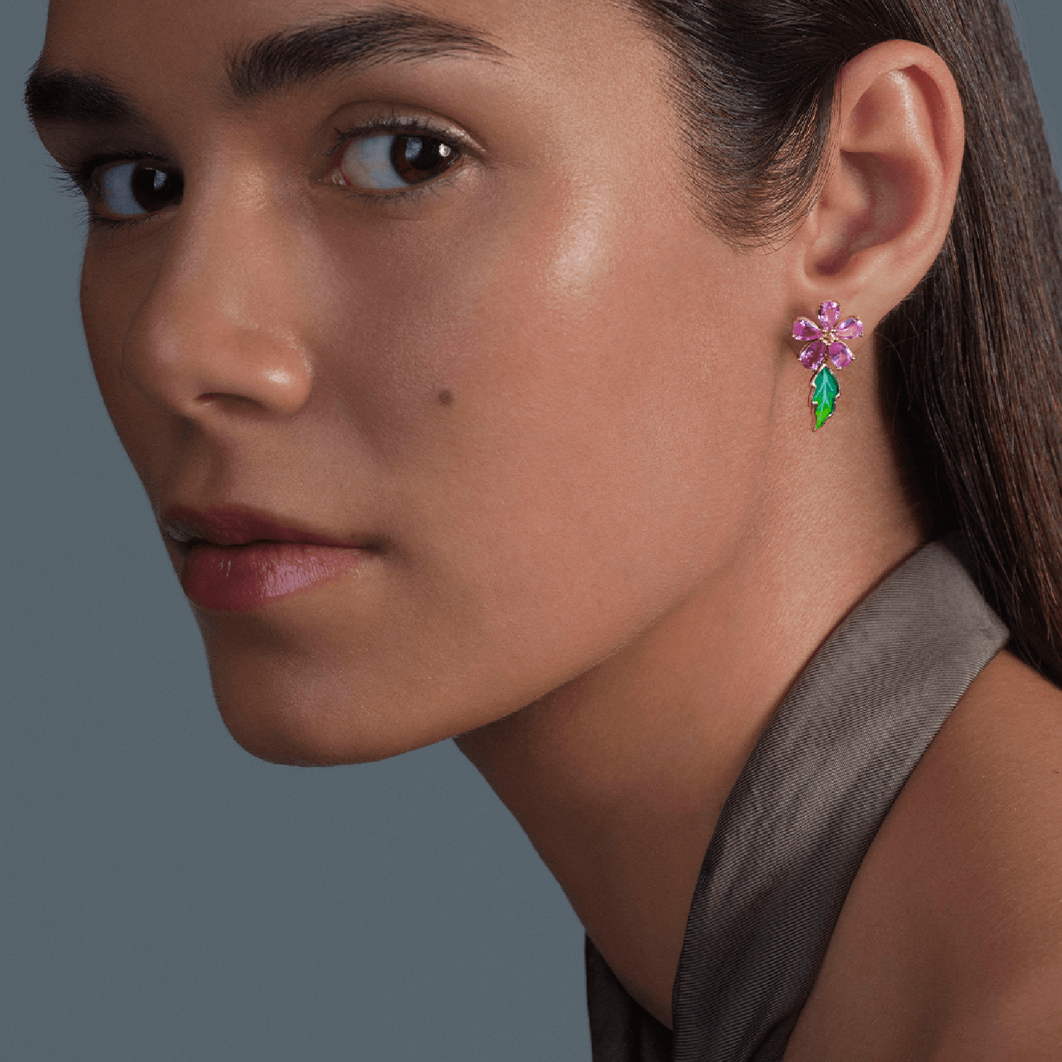 Forget Me Not Mini Studs - Pink Basak Baykal La Maison Couture