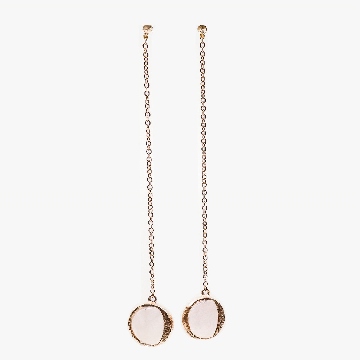 LUNA Rose Gold Chain Pendant Earrings
