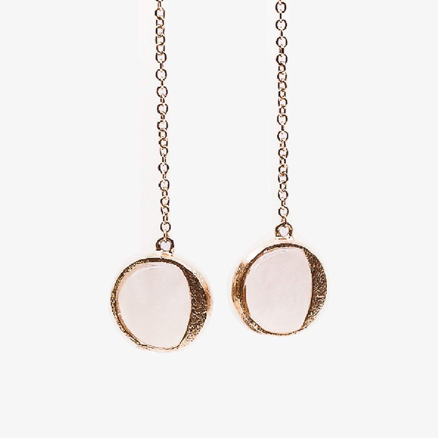 LUNA Rose Gold Chain Pendant Earrings