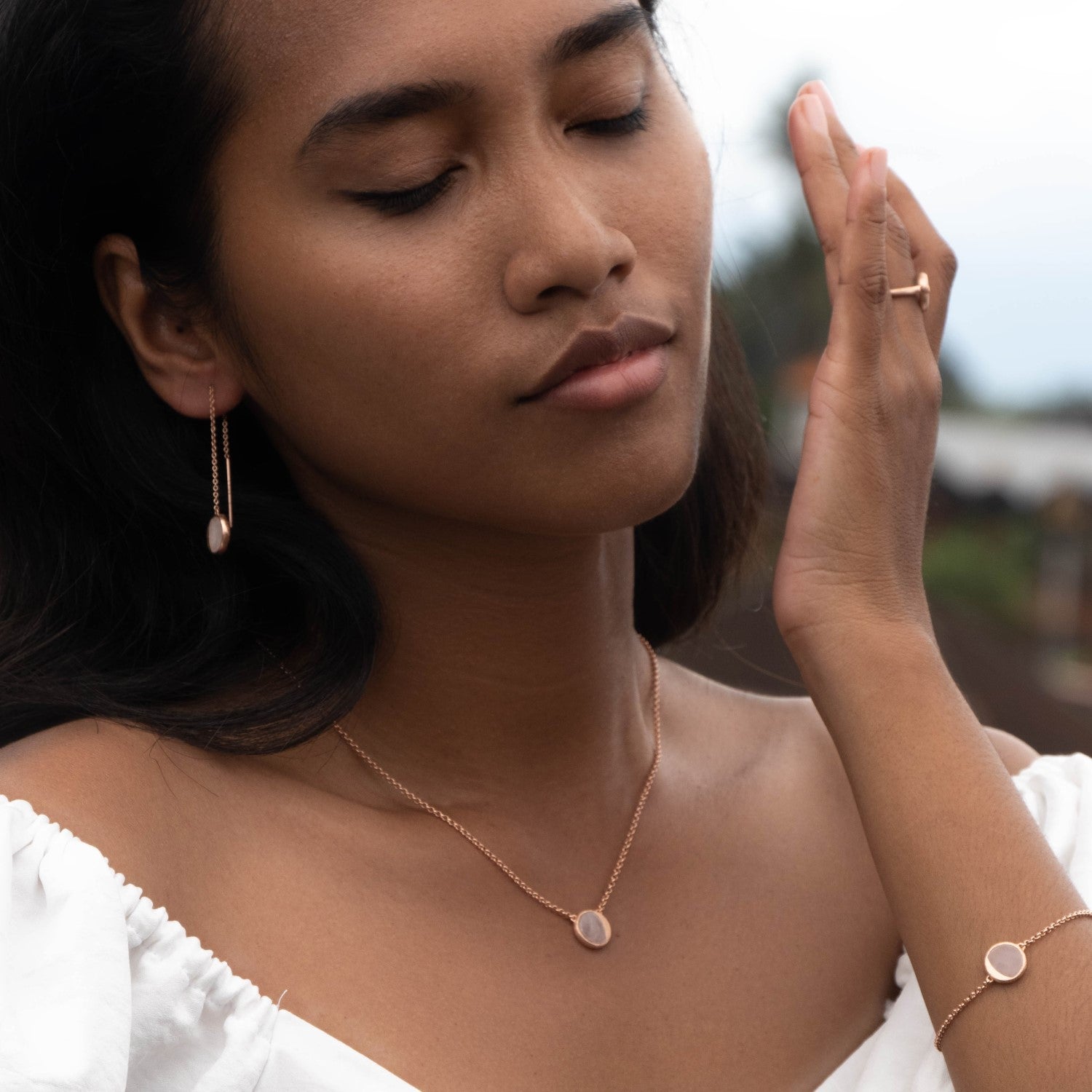 LUNA Rose Gold Flip Pendant Bracelet