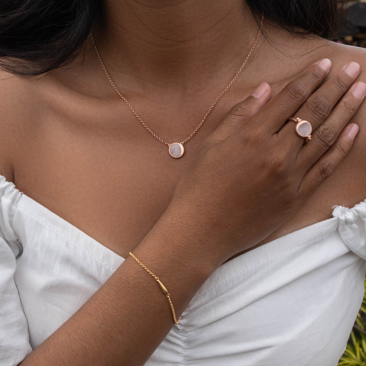 LUNA Rose Gold Flip Pendant Necklace