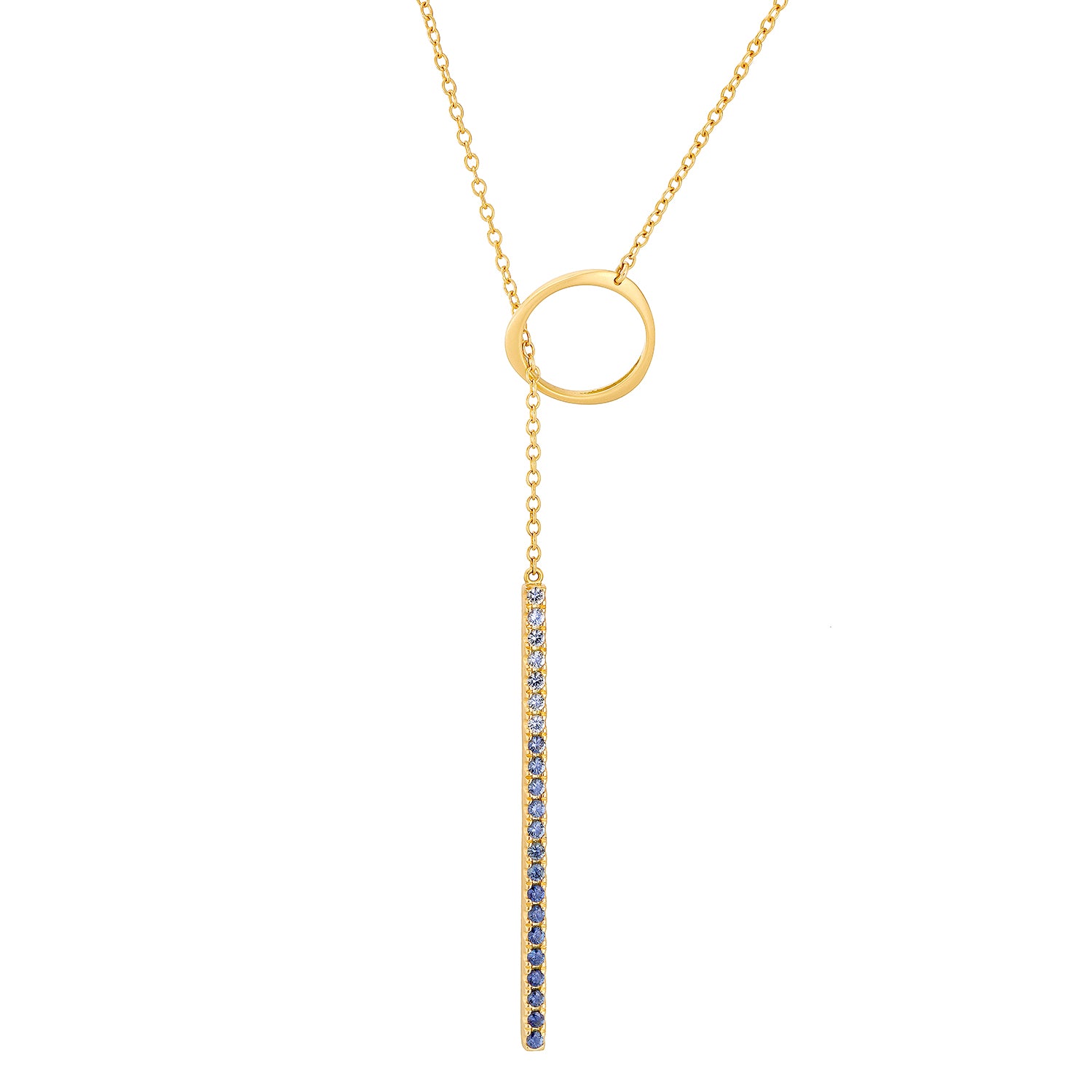 Ombre Sapphire Lariat Necklace