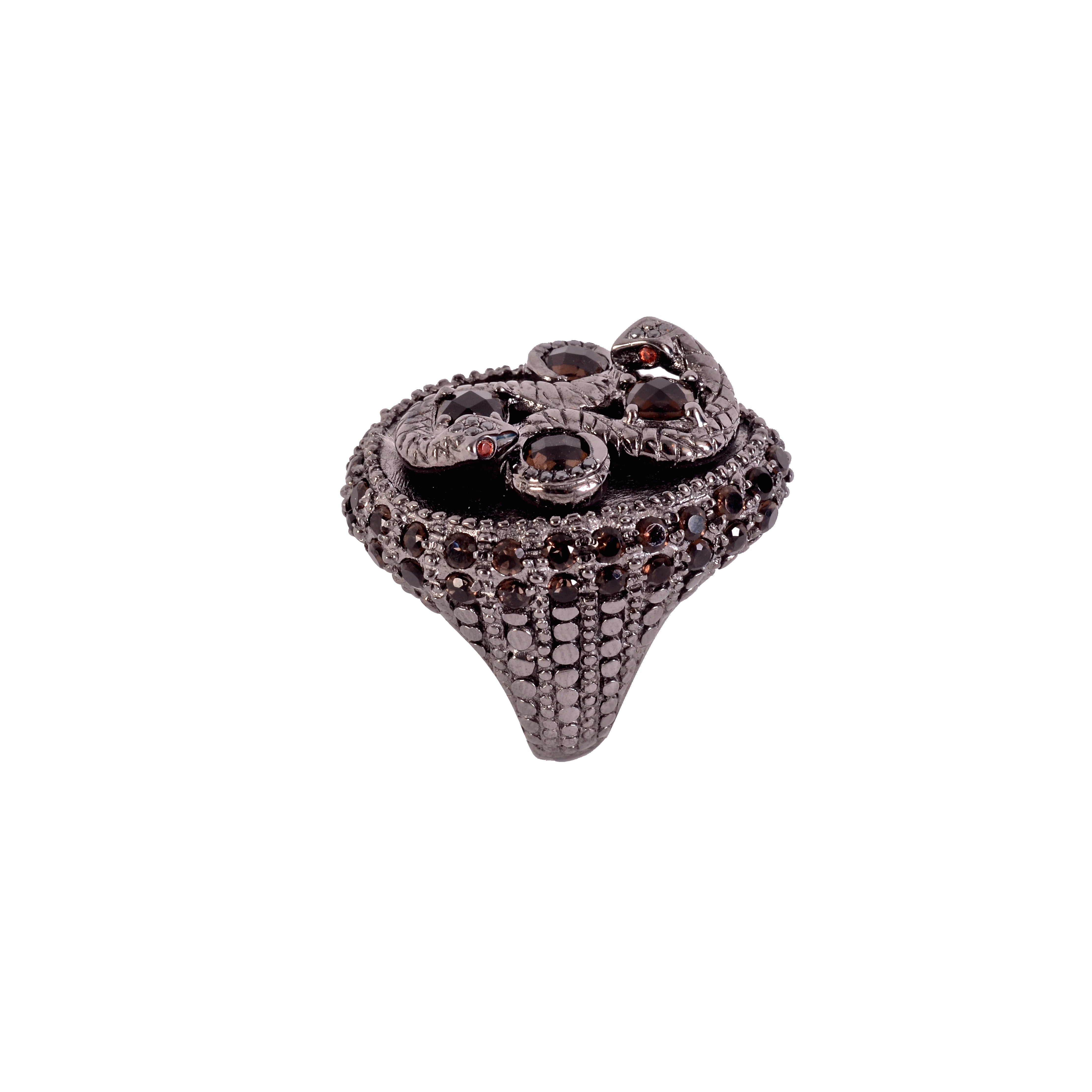 Cleopatra Noir Ring in Smoky Quartz