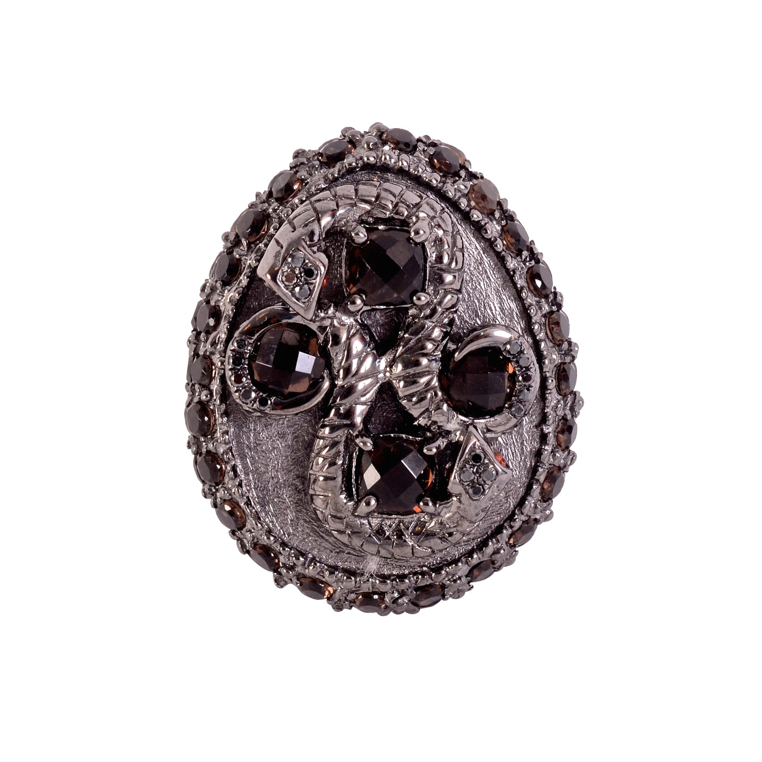 Cleopatra Noir Ring in Smoky Quartz