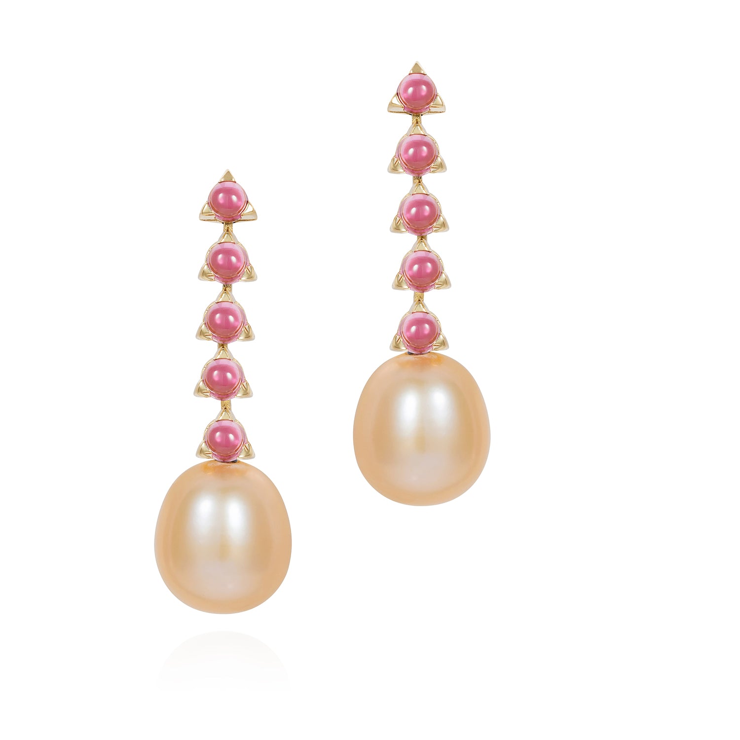 5 Stone Baroque Pearl Earrings