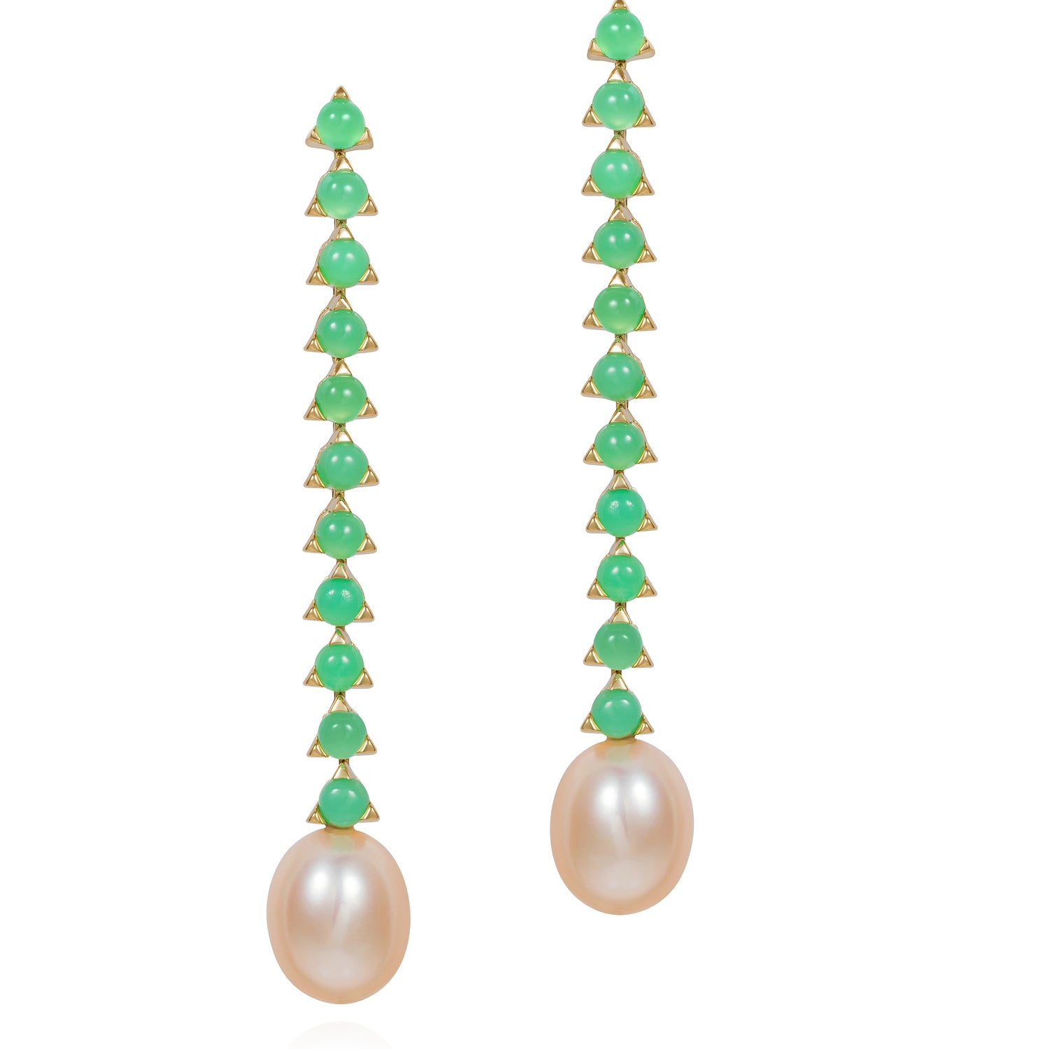 11 Stone Baroque Pearl Earrings