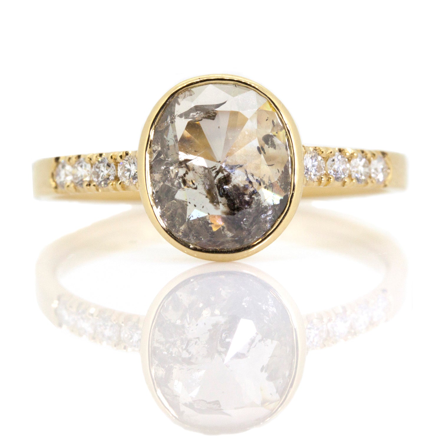 Oval Rose Cut Diamond Ring