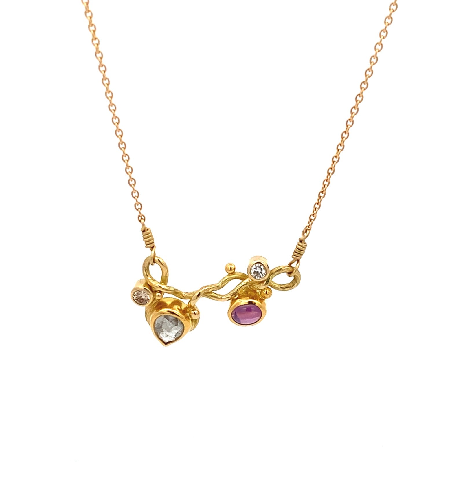 Seafire Ruby and Diamond Necklace